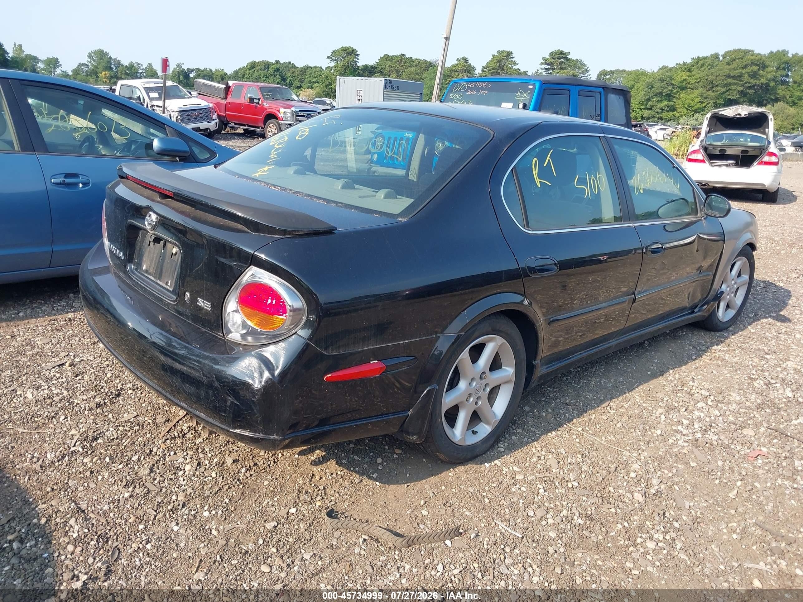 2002 Nissan Maxima Se Black vin: JN1DA31D22T409560