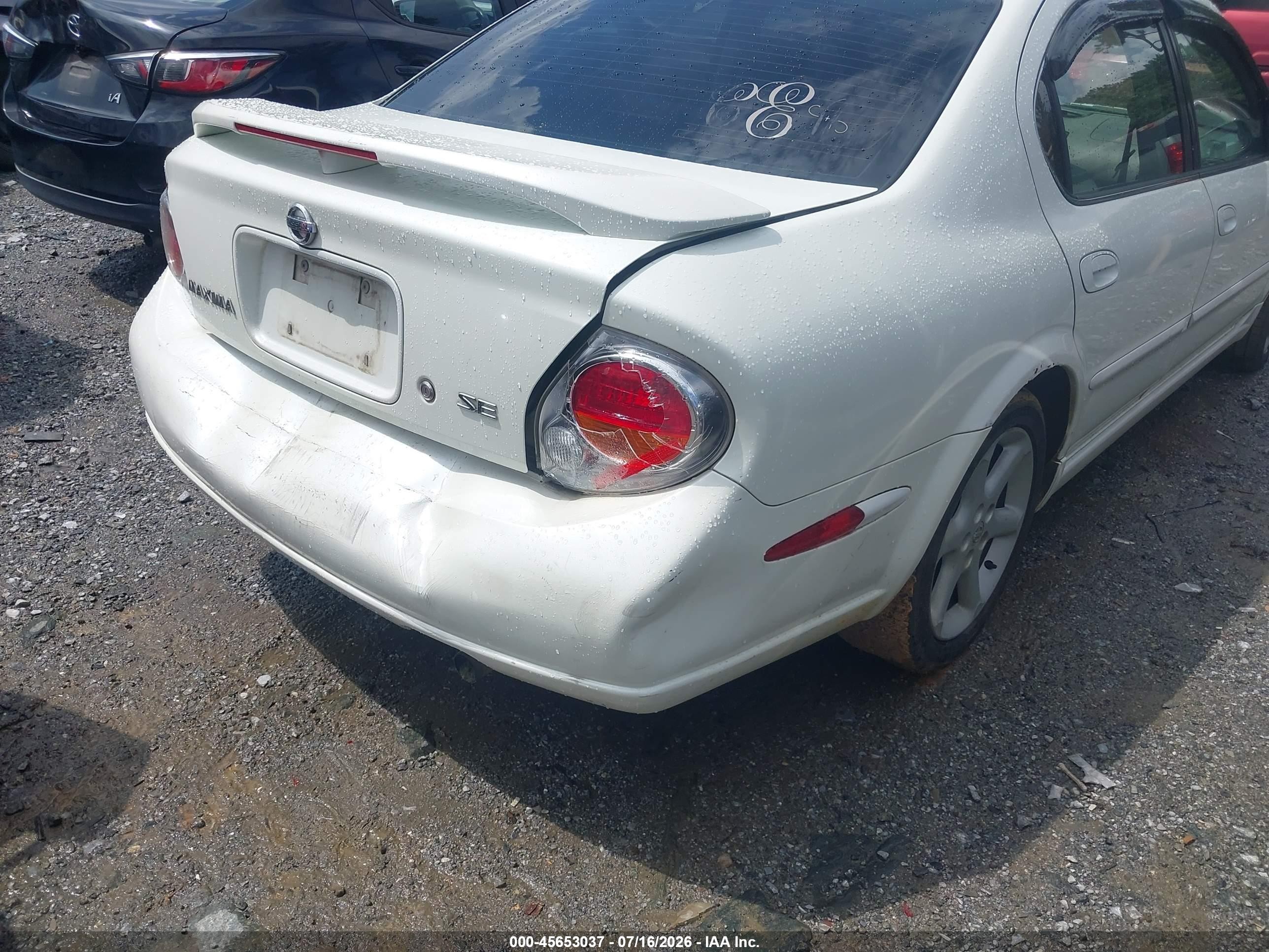 2003 Nissan Maxima Se White vin: JN1DA31D23T505996