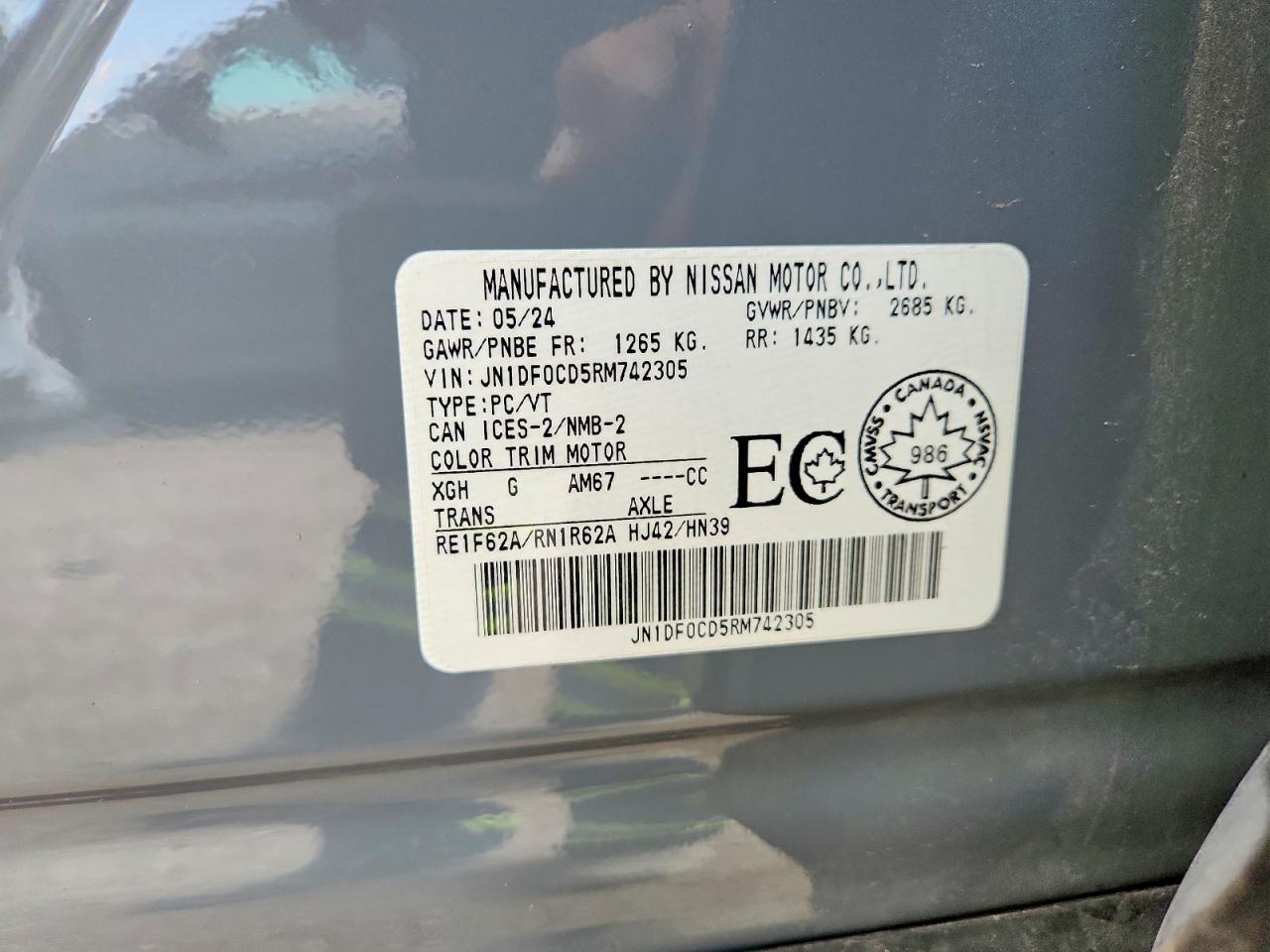2024 Nissan Ariya Platinum + Gray vin: JN1DF0CD5RM742305