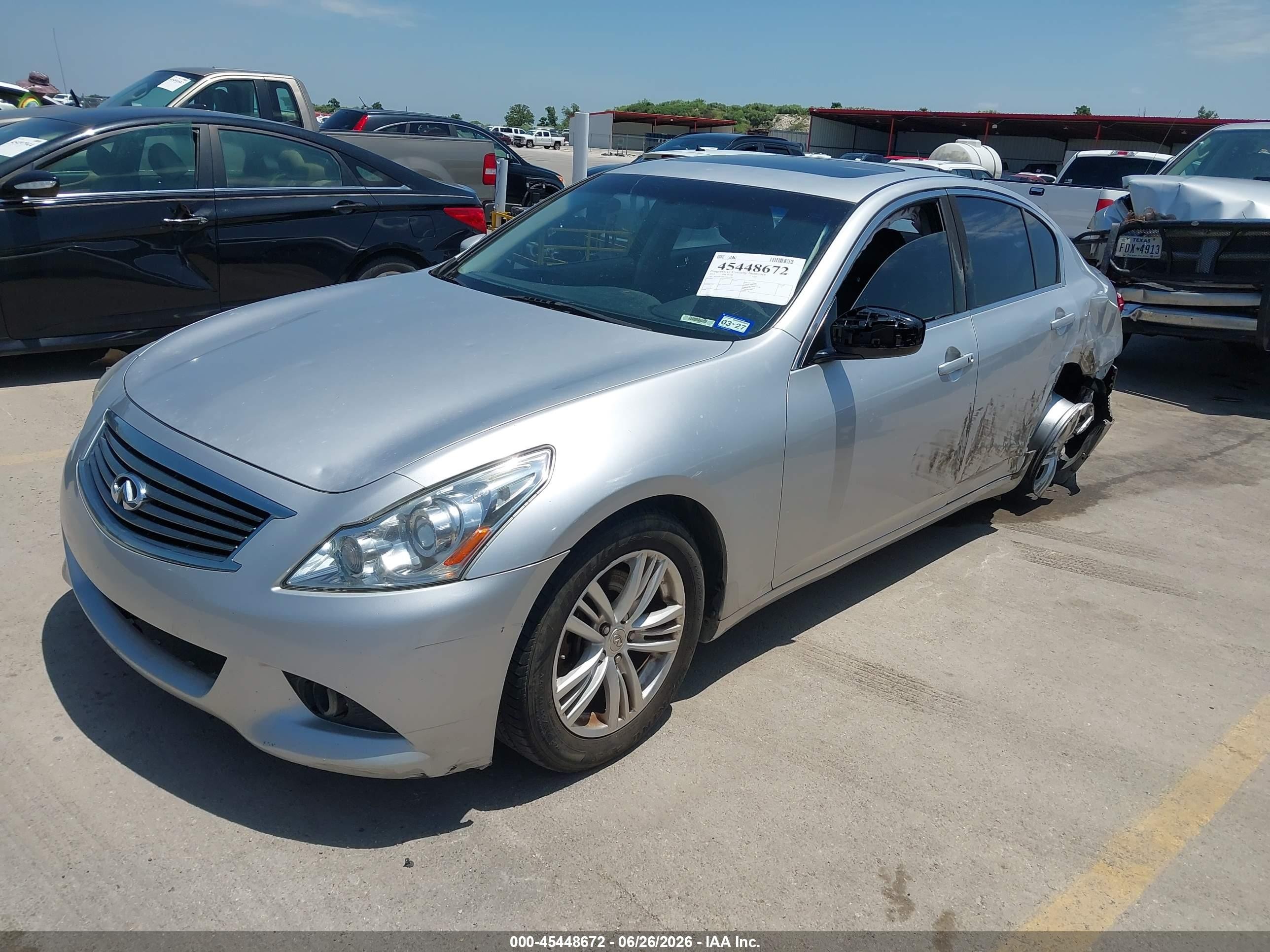 2012 Infiniti G25 Journey Silver vin: JN1DV6AP0CM811797