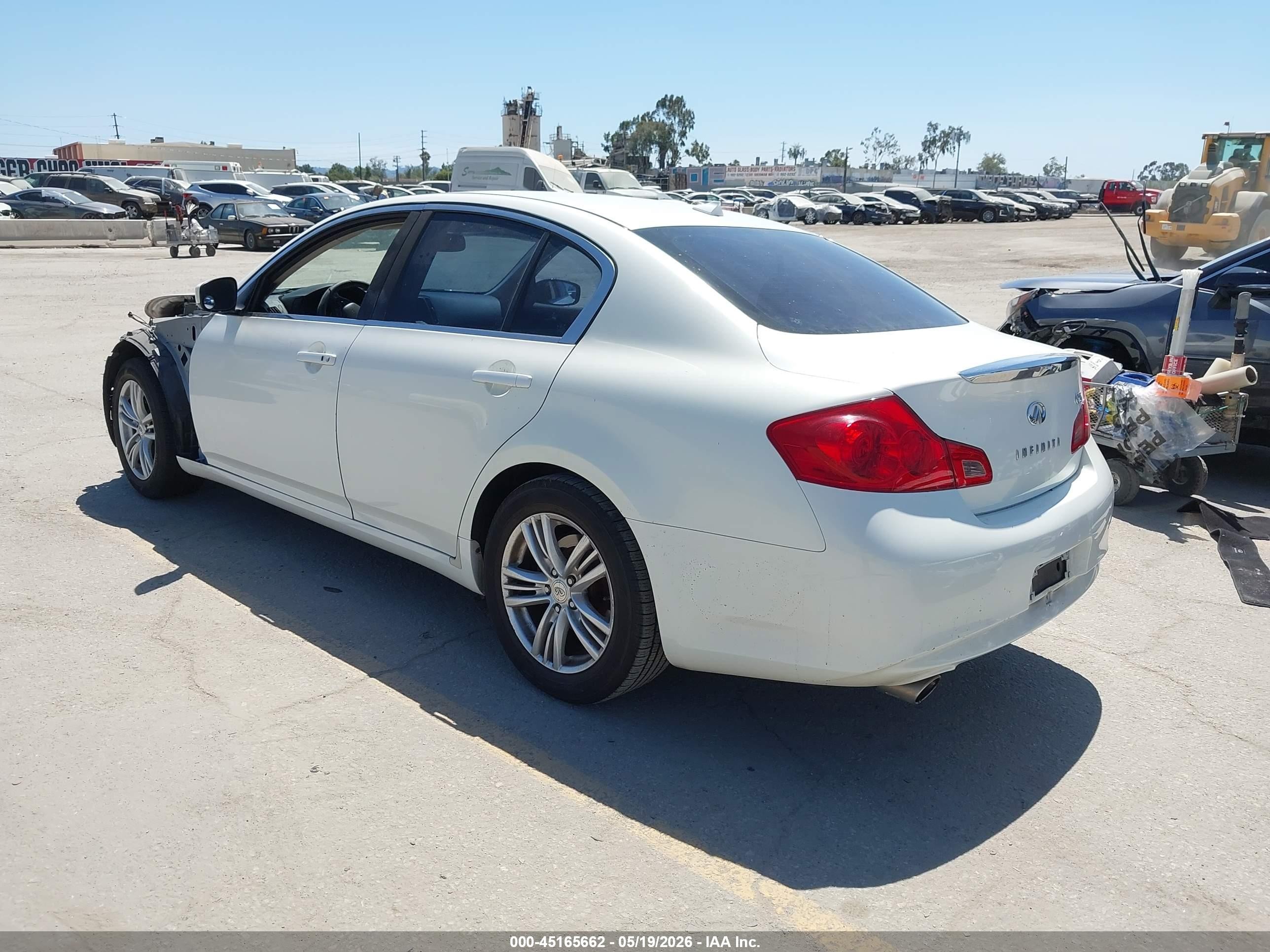 2012 Infiniti G25 Journey White vin: JN1DV6AP1CM700336