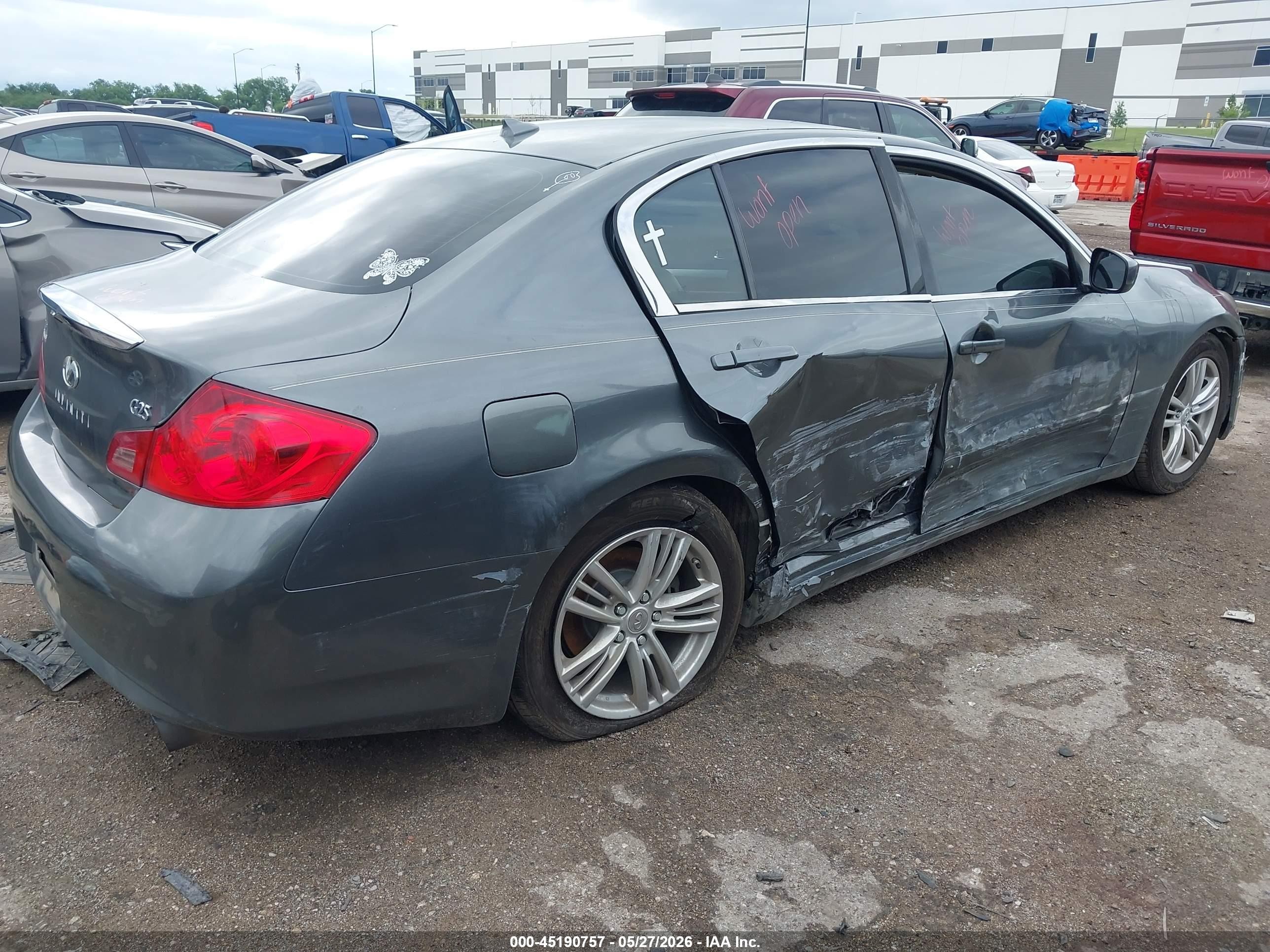 2012 Infiniti G25 Journey Gray vin: JN1DV6AP2CM812448