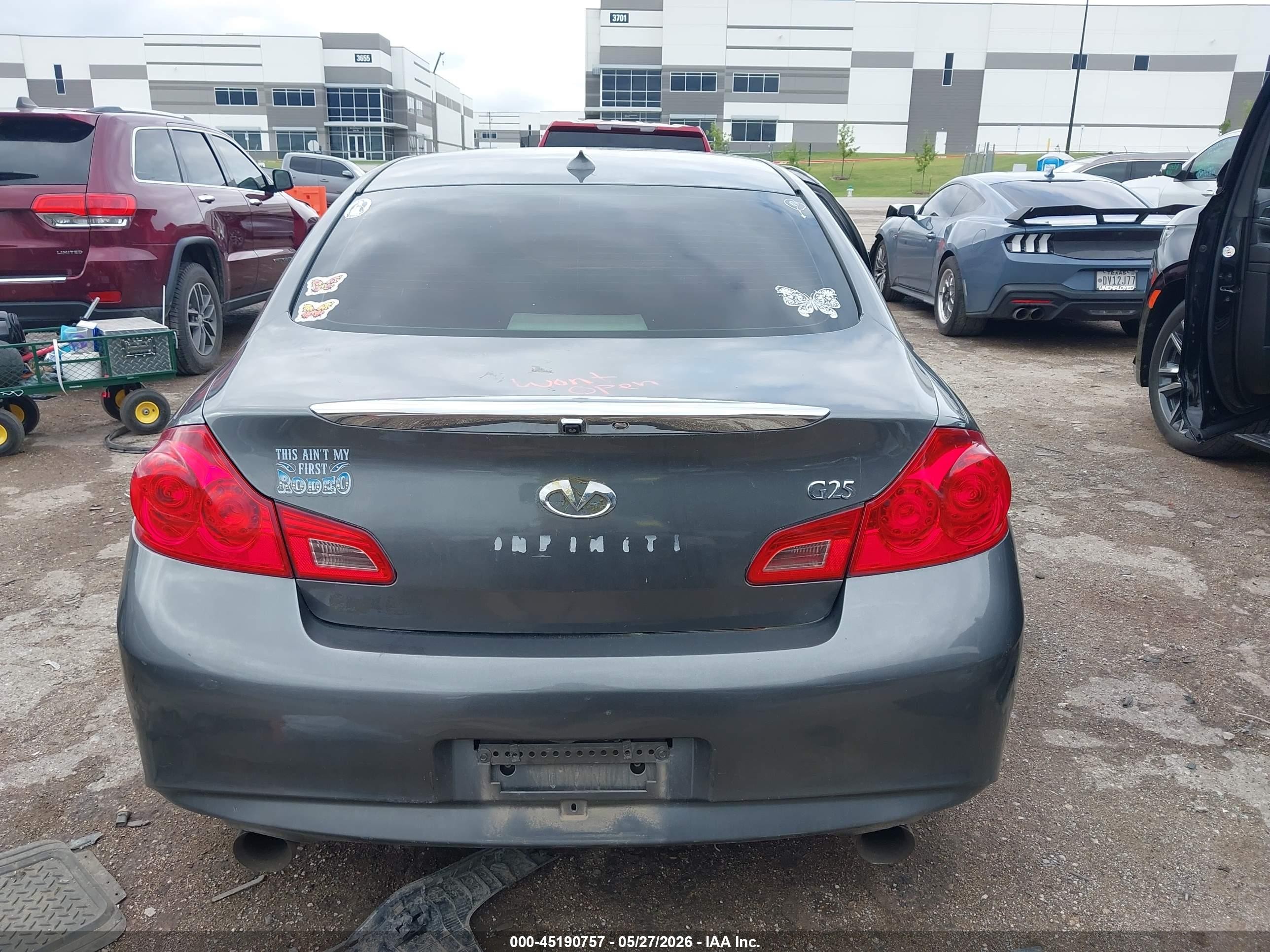 2012 Infiniti G25 Journey Gray vin: JN1DV6AP2CM812448