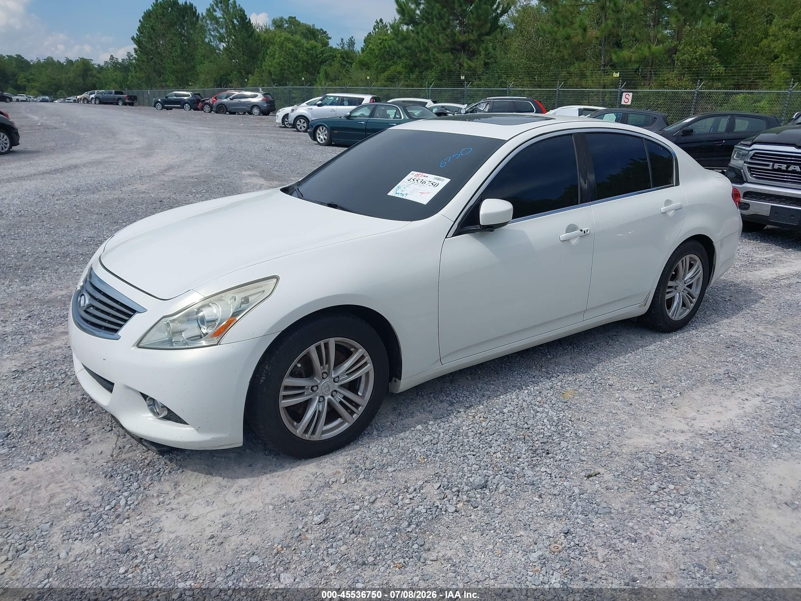 2011 Infiniti G25 Journey White vin: JN1DV6AP3BM830794