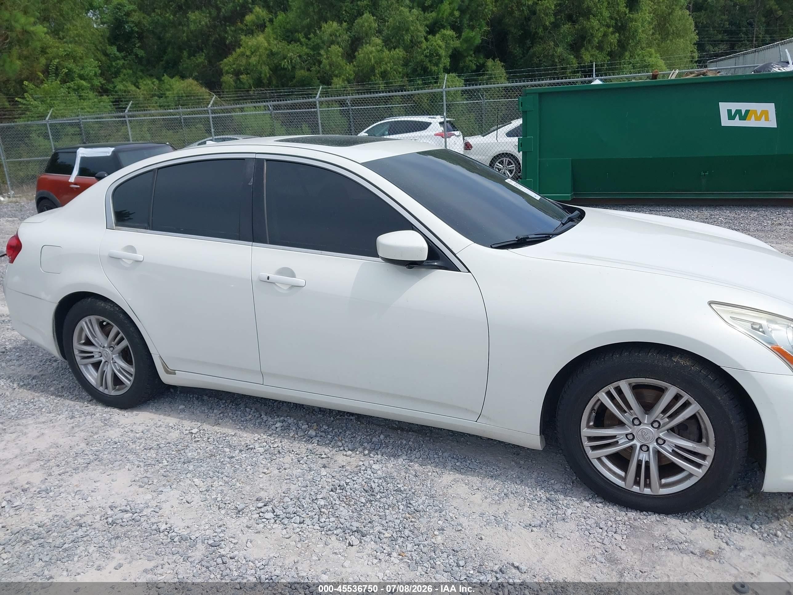 2011 Infiniti G25 Journey White vin: JN1DV6AP3BM830794