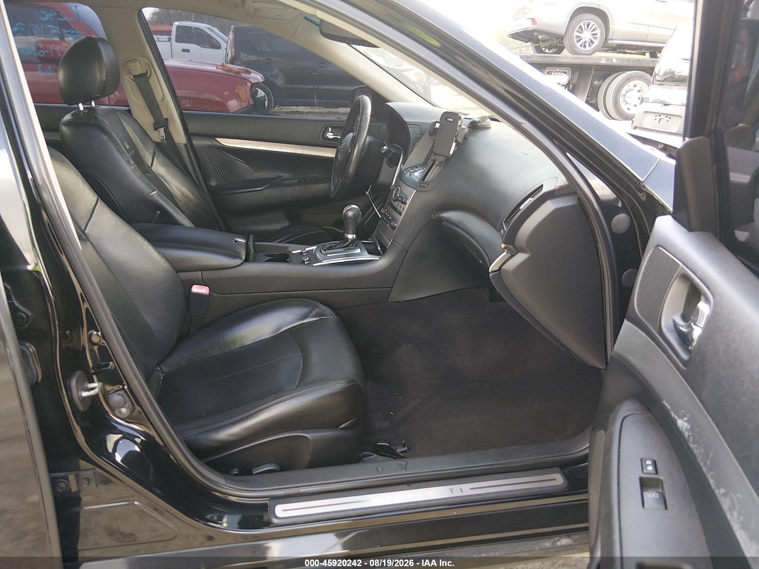 2012 Infiniti G25 Journey Черный vin: JN1DV6AP3CM811910