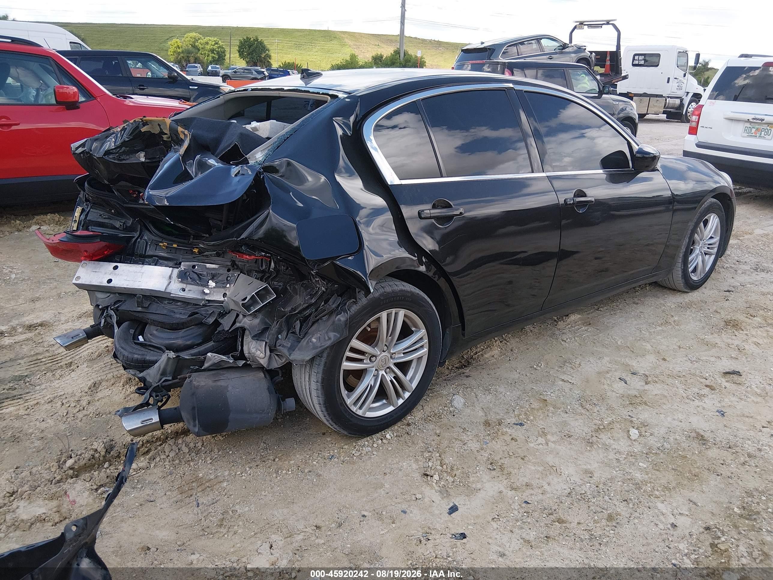 2012 Infiniti G25 Journey Черный vin: JN1DV6AP3CM811910
