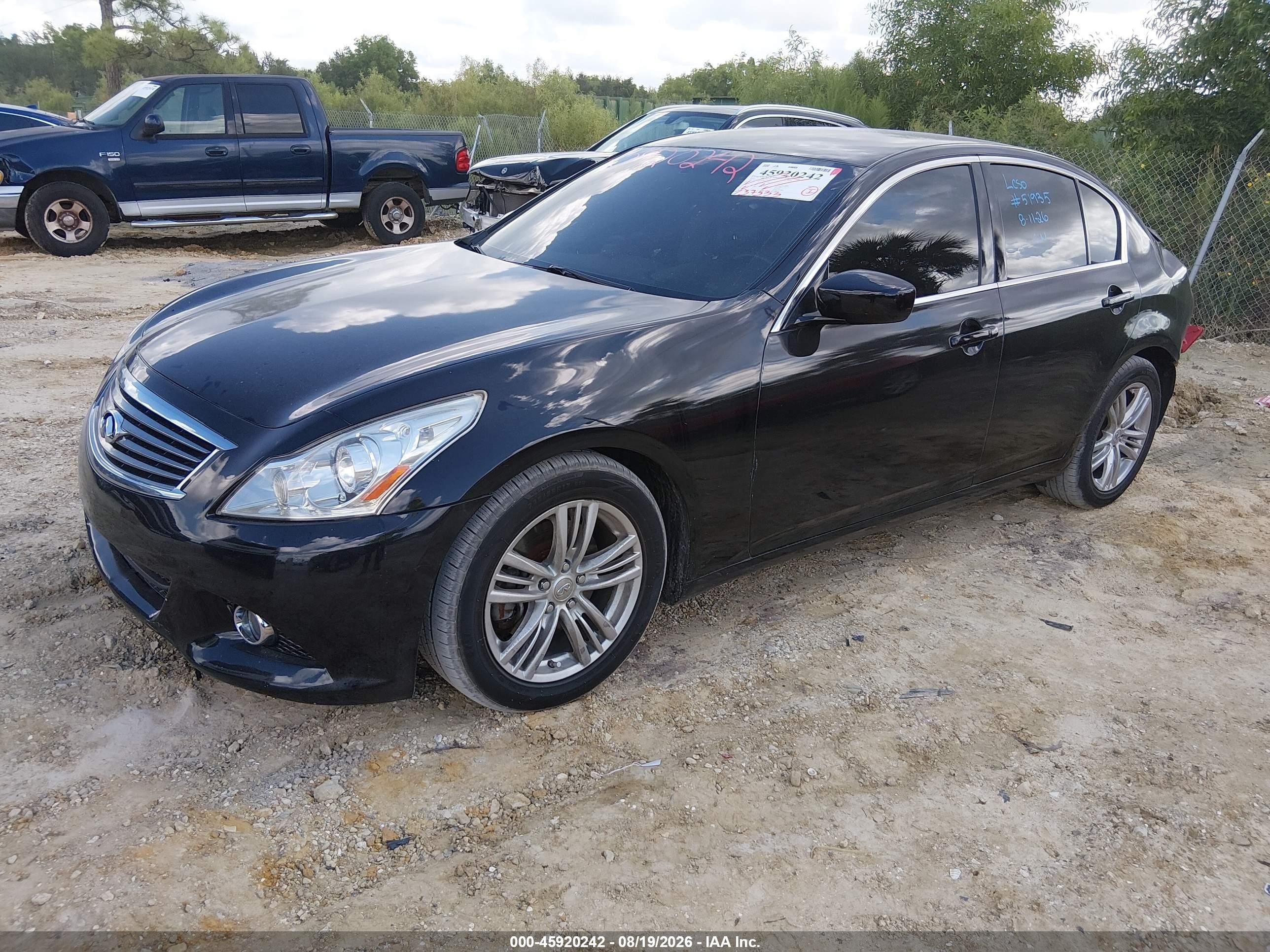 2012 Infiniti G25 Journey Черный vin: JN1DV6AP3CM811910