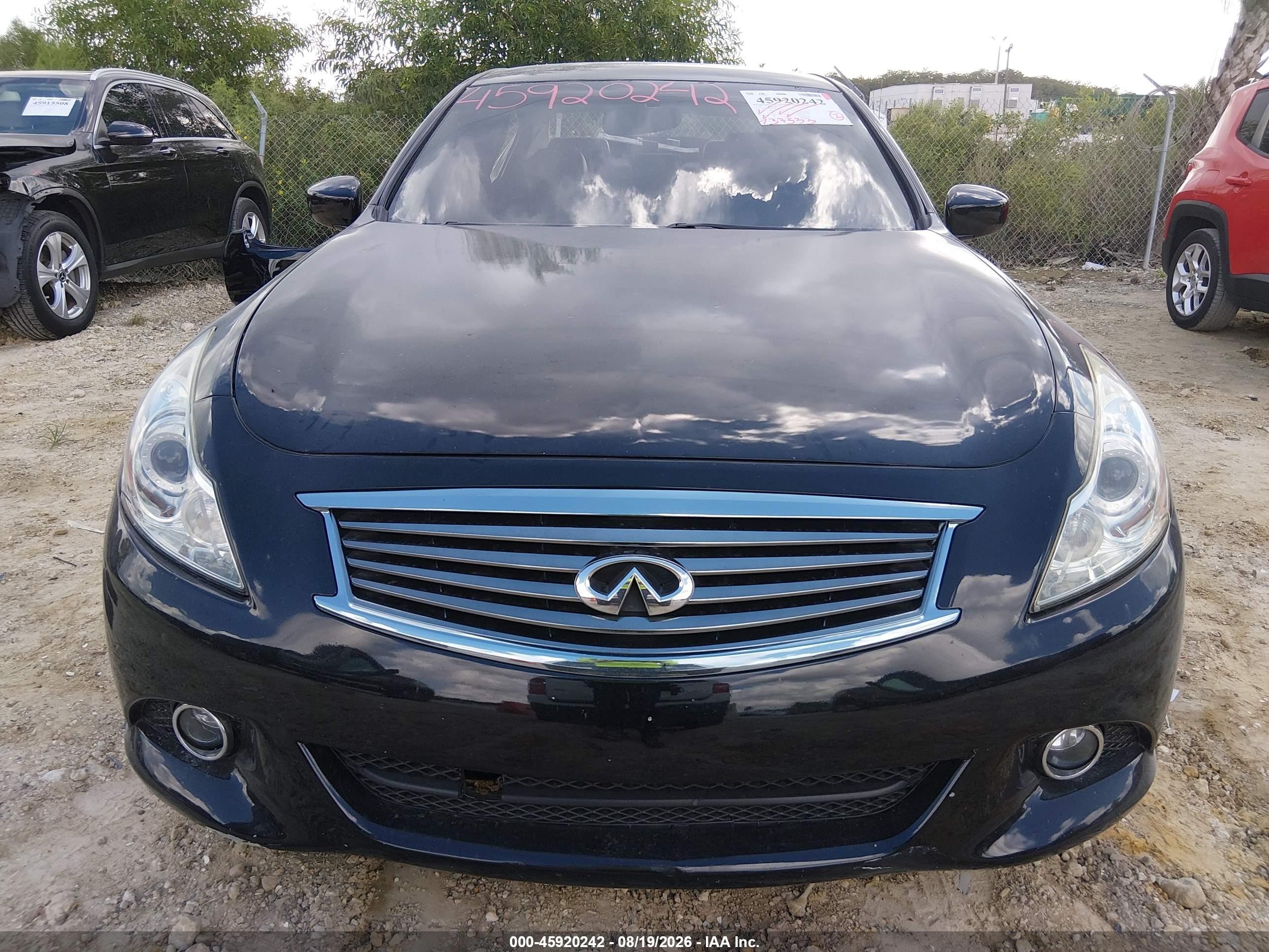2012 Infiniti G25 Journey Черный vin: JN1DV6AP3CM811910