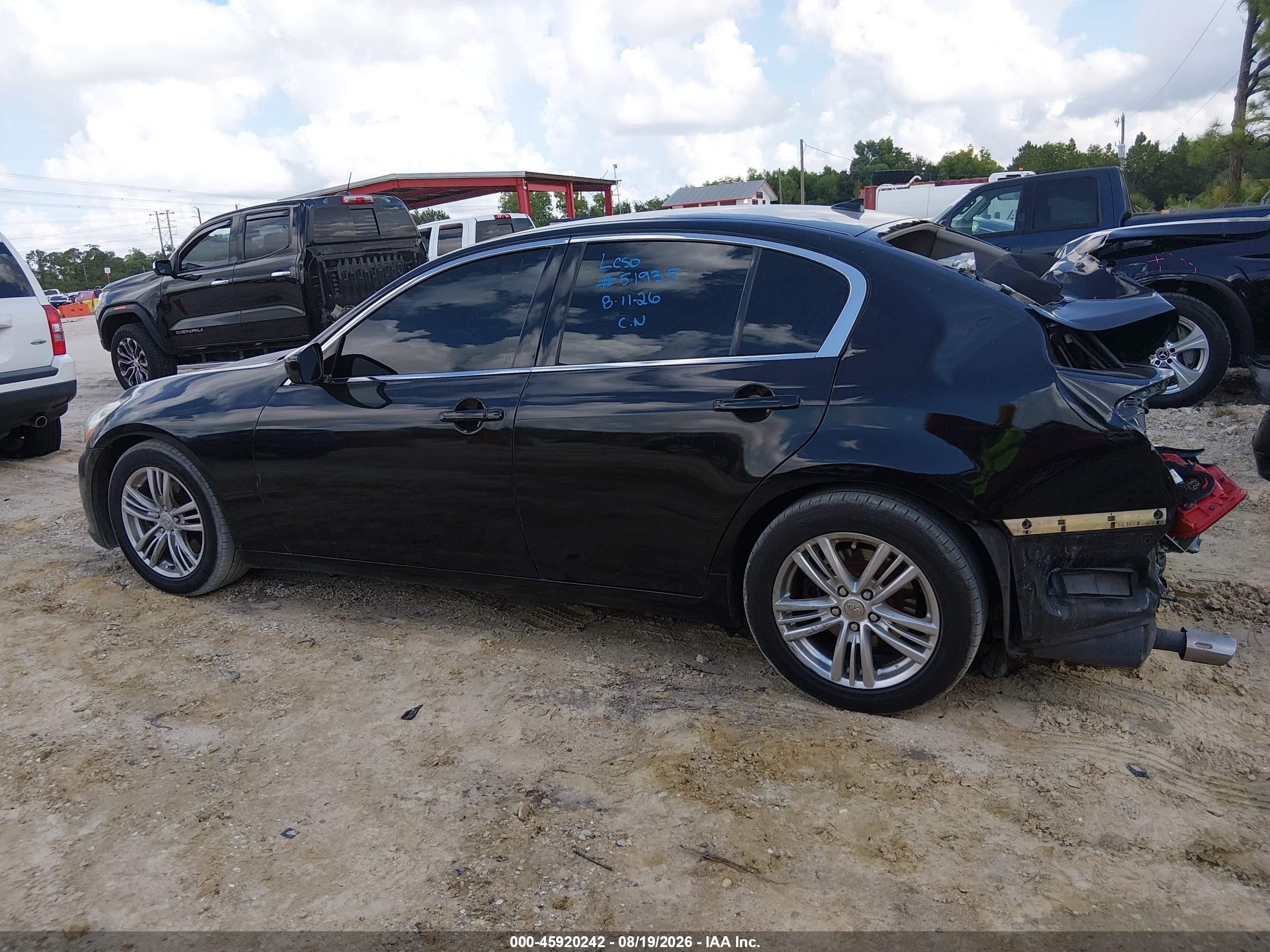 2012 Infiniti G25 Journey Черный vin: JN1DV6AP3CM811910