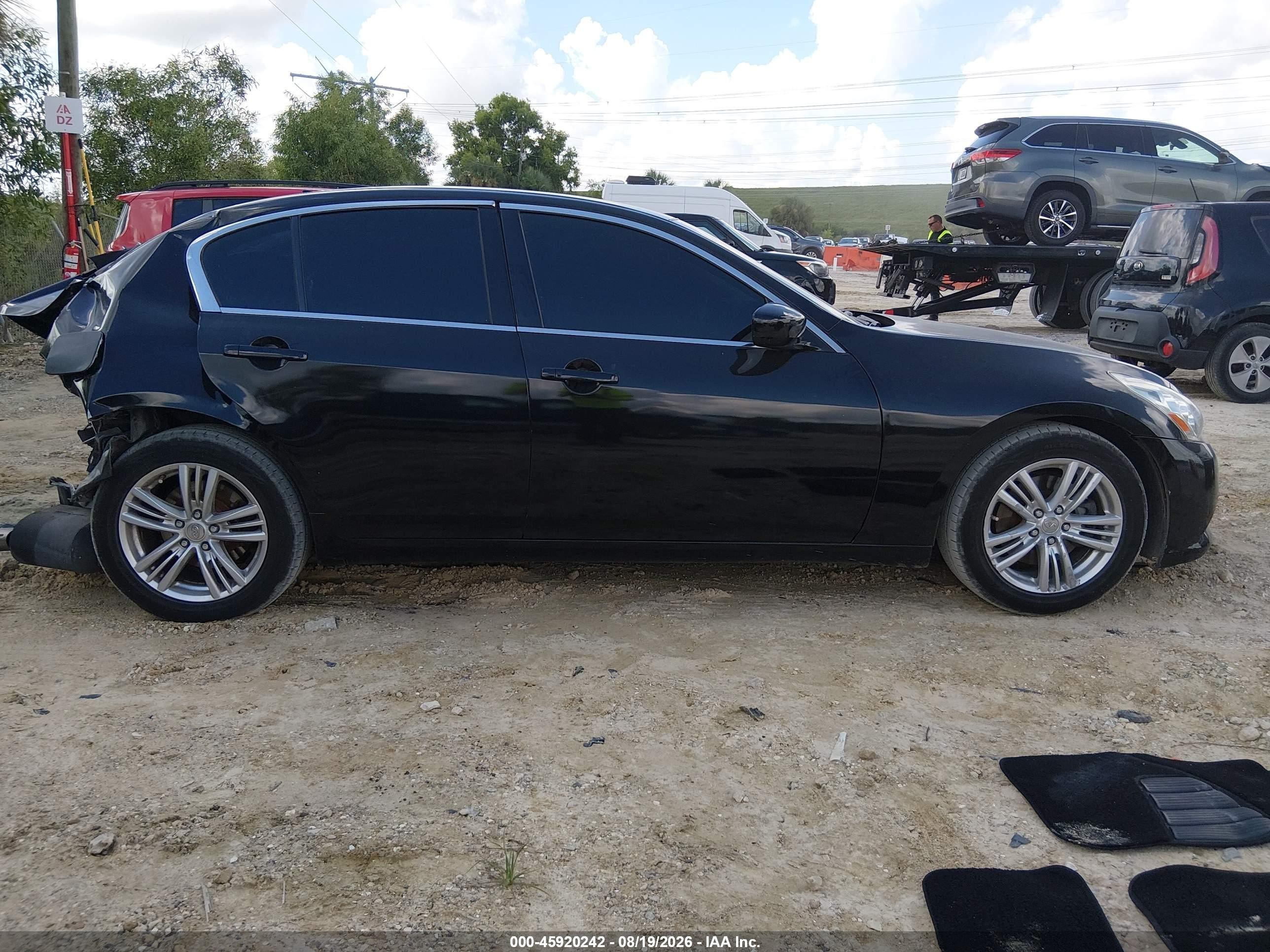 2012 Infiniti G25 Journey Черный vin: JN1DV6AP3CM811910