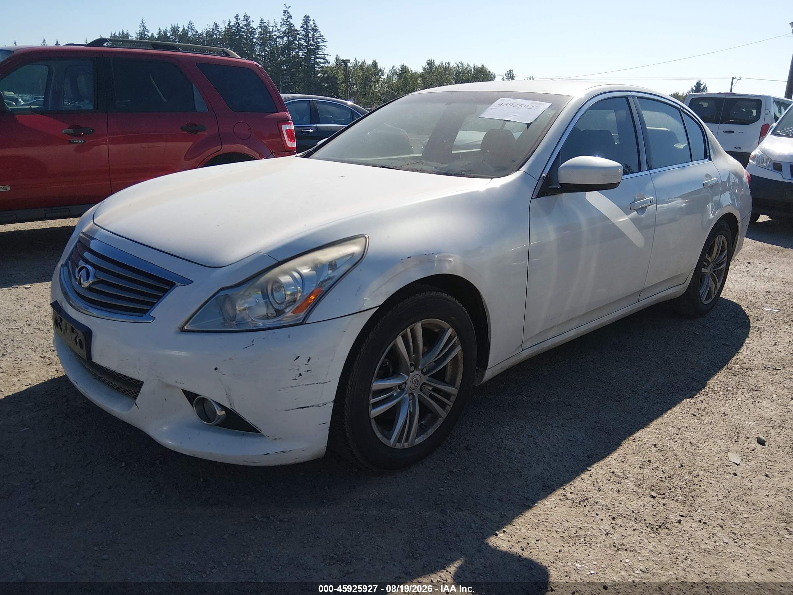 2011 Infiniti G25   White vin: JN1DV6AP4BM604134