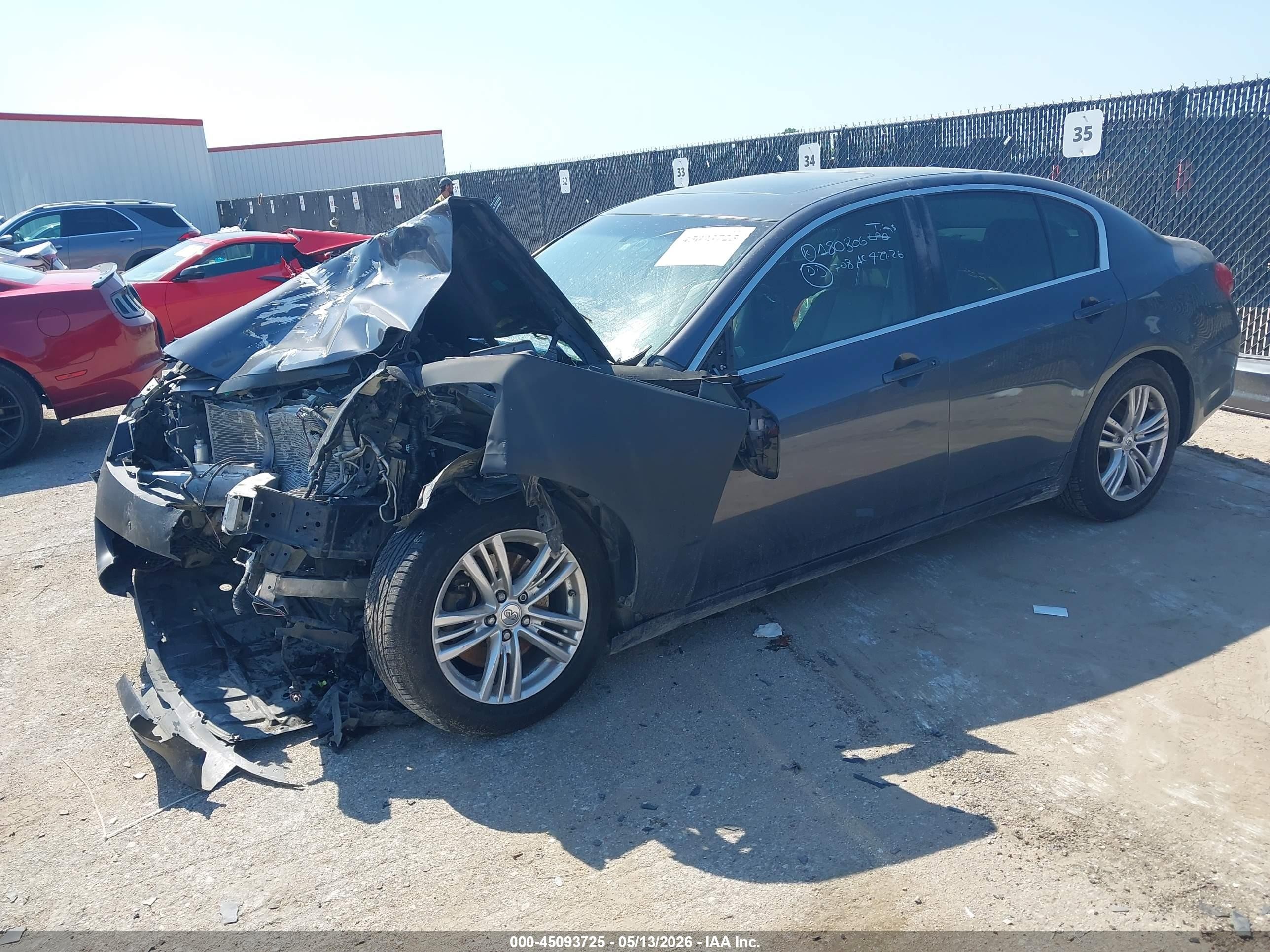 2012 Infiniti G25 Journey Синий vin: JN1DV6AP4CM701321