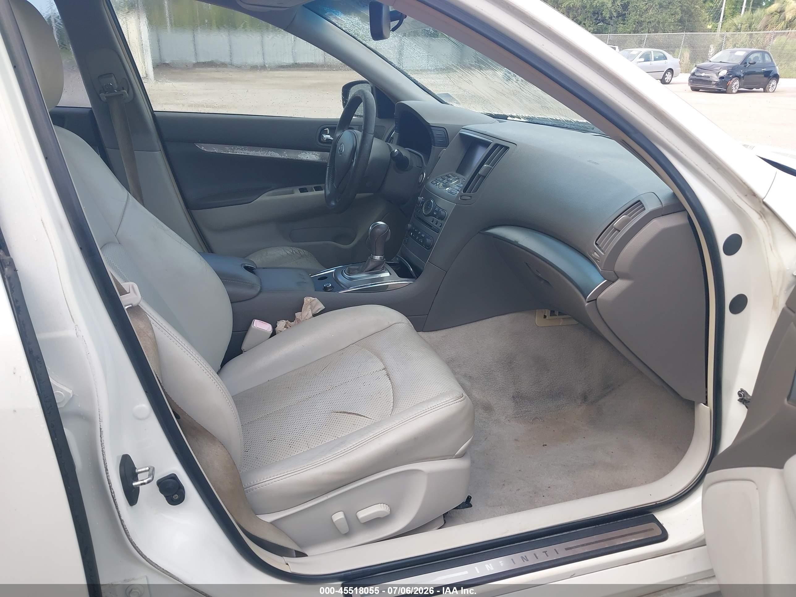 2012 Infiniti G25 Journey White vin: JN1DV6AP8CM812499