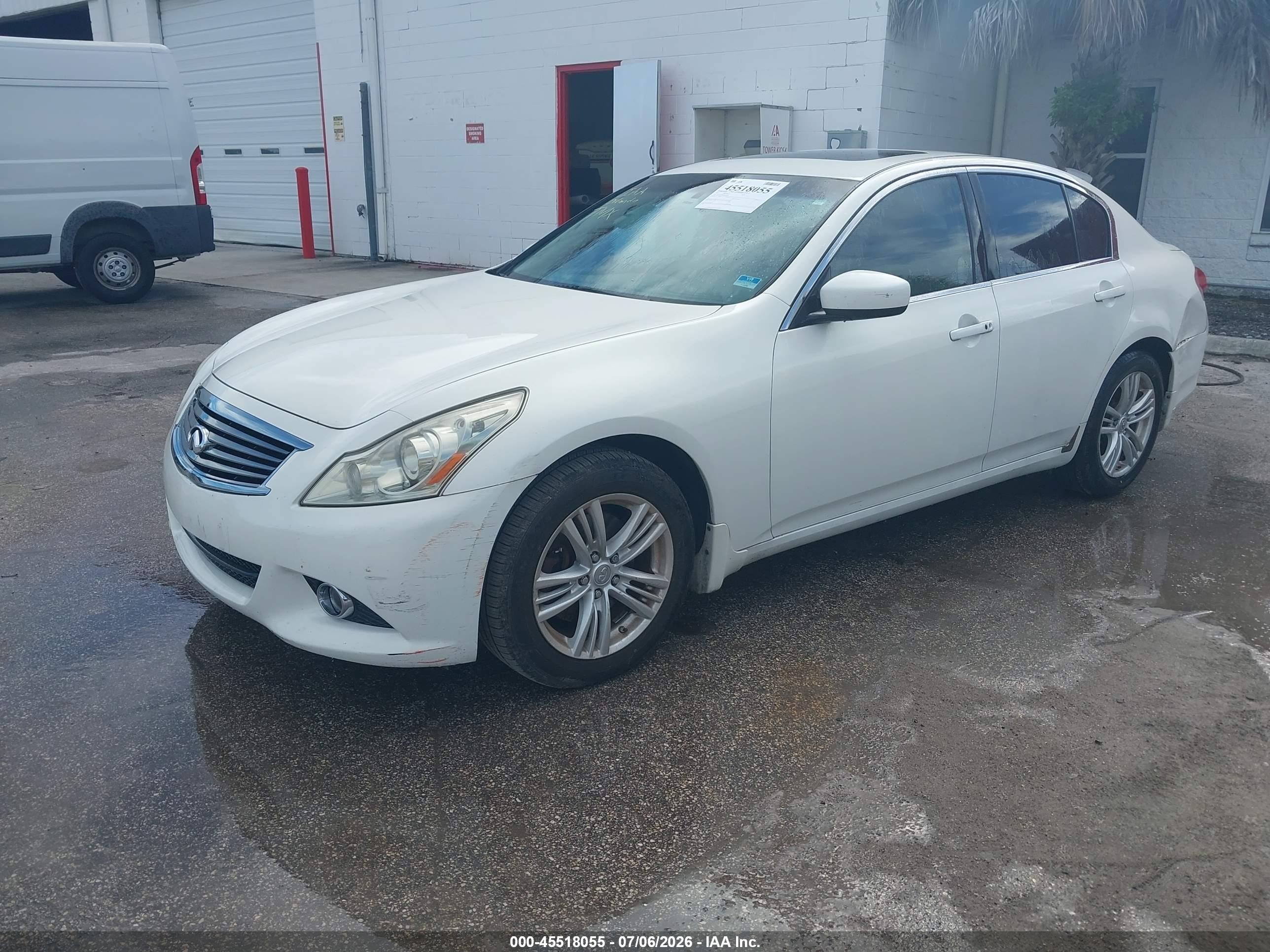 2012 Infiniti G25 Journey White vin: JN1DV6AP8CM812499