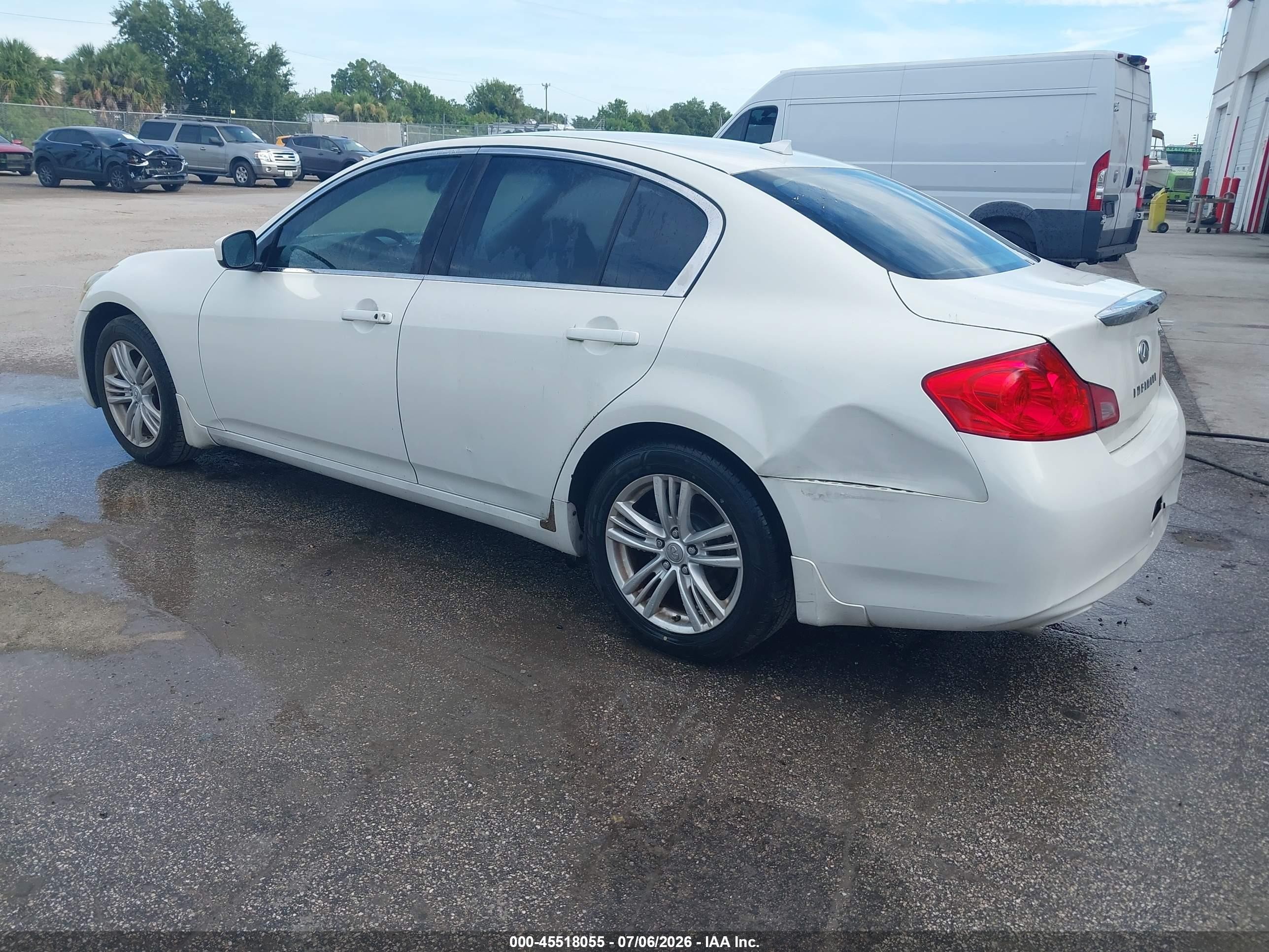 2012 Infiniti G25 Journey White vin: JN1DV6AP8CM812499