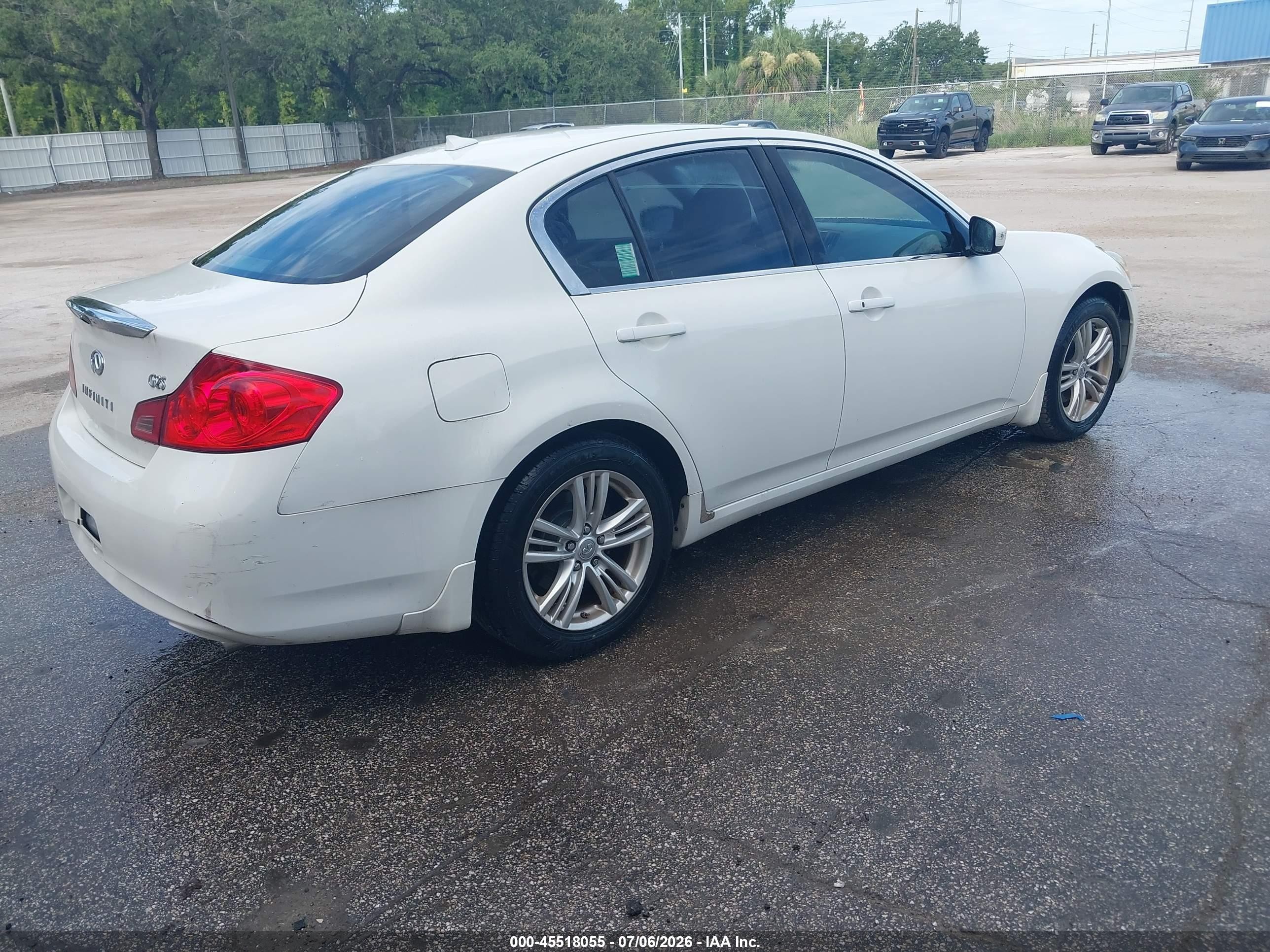 2012 Infiniti G25 Journey White vin: JN1DV6AP8CM812499