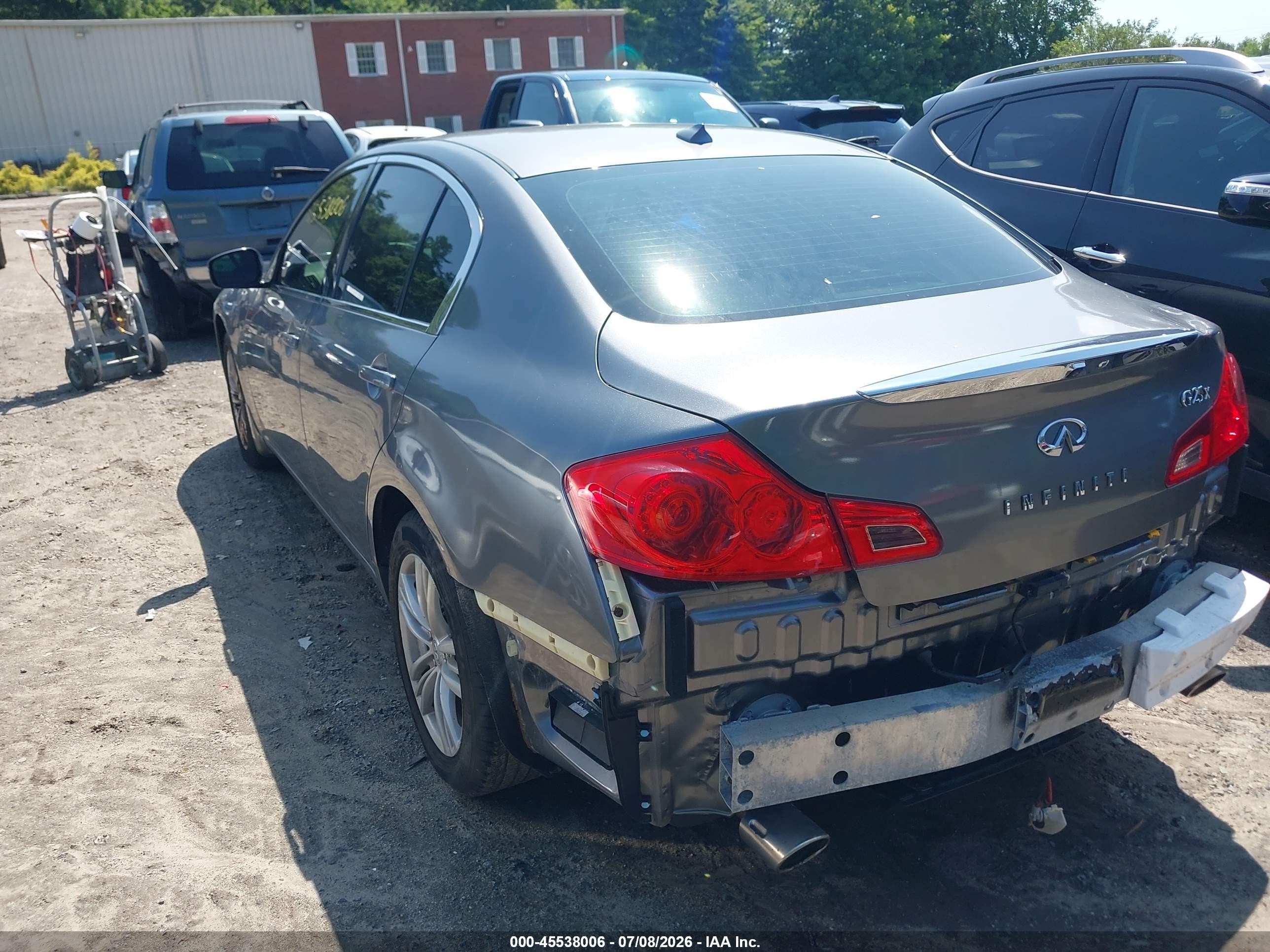 2012 Infiniti G25x   Gray vin: JN1DV6AR1CM861755