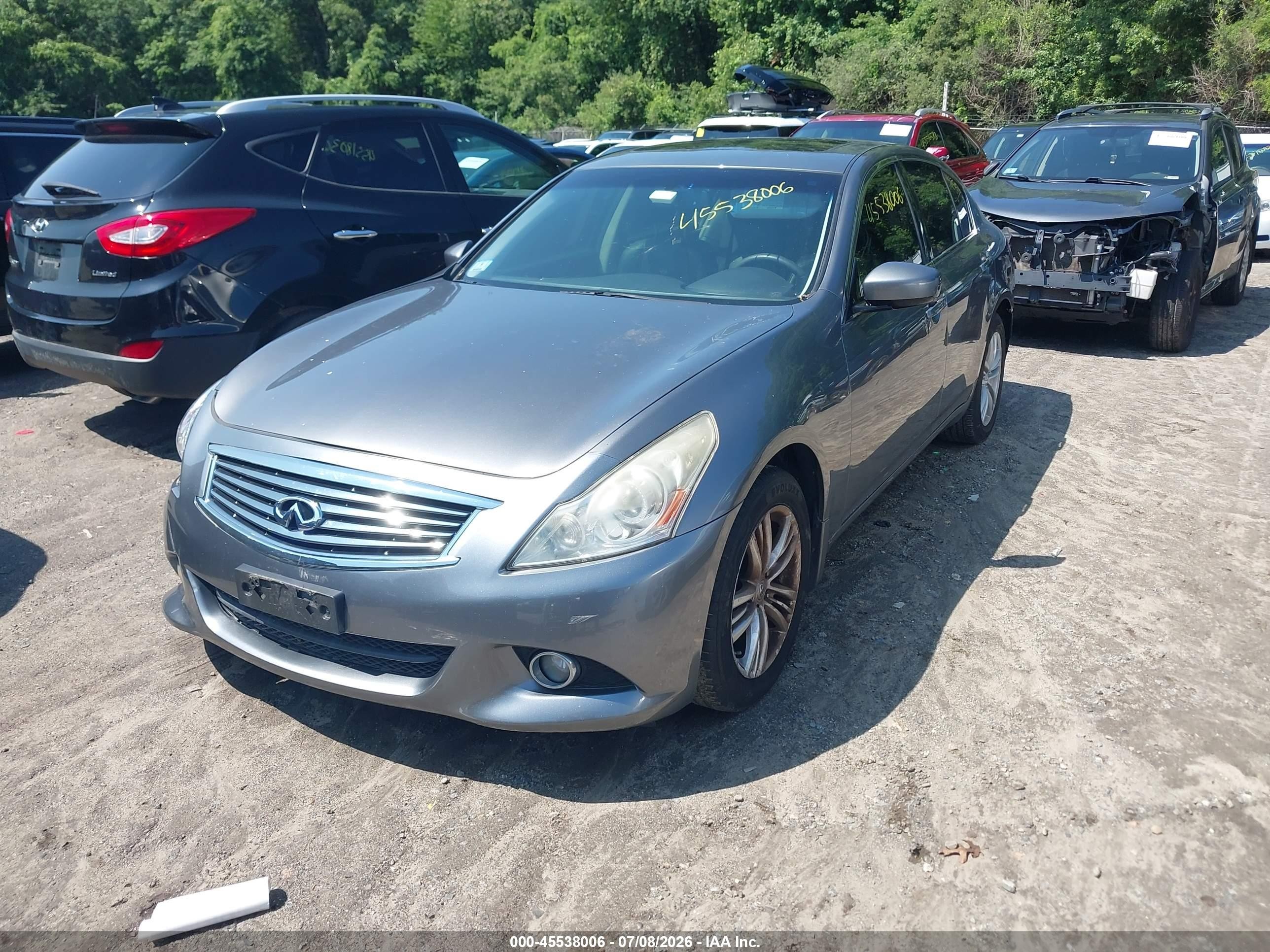 2012 Infiniti G25x   Gray vin: JN1DV6AR1CM861755
