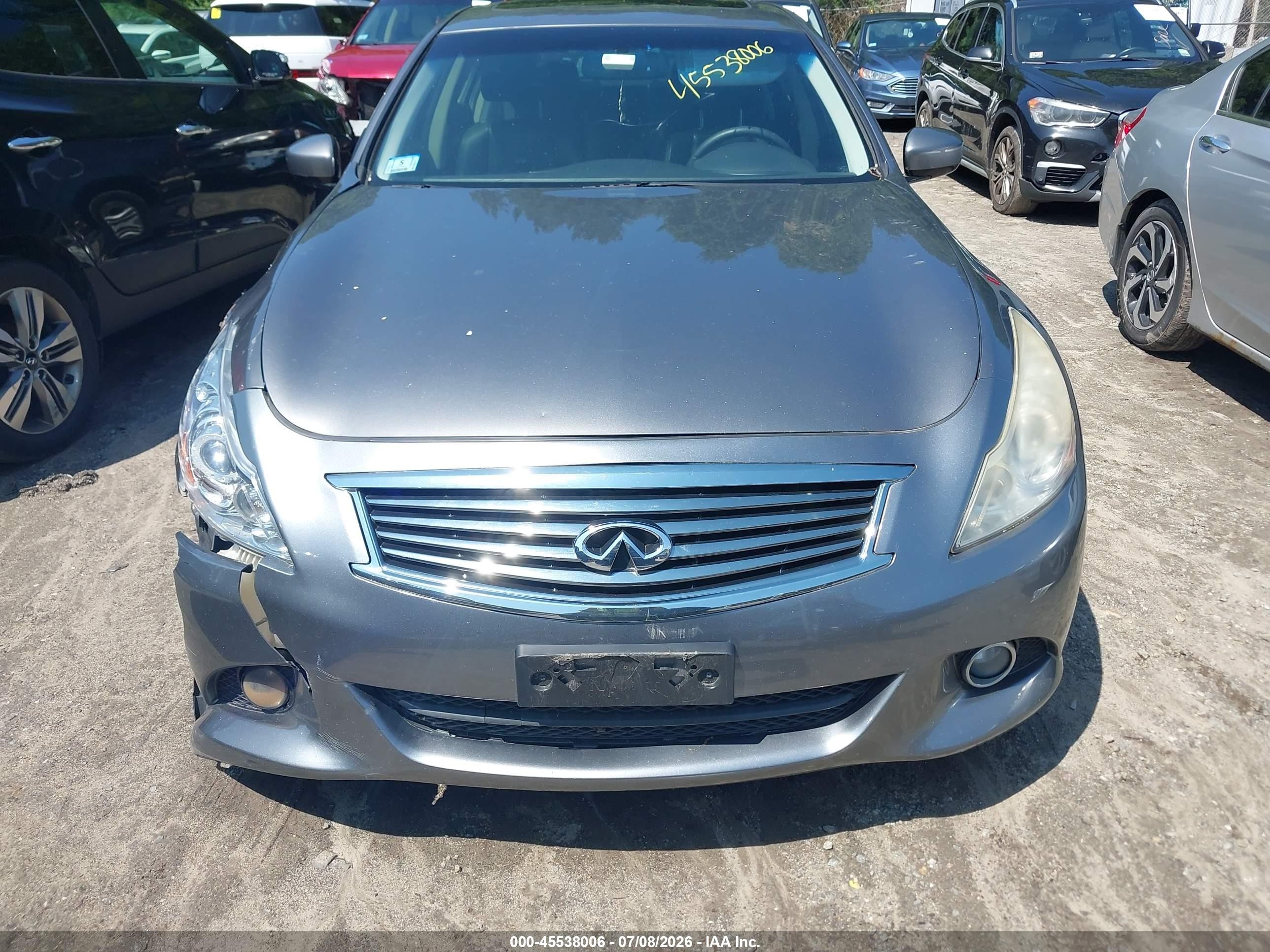 2012 Infiniti G25x   Gray vin: JN1DV6AR1CM861755