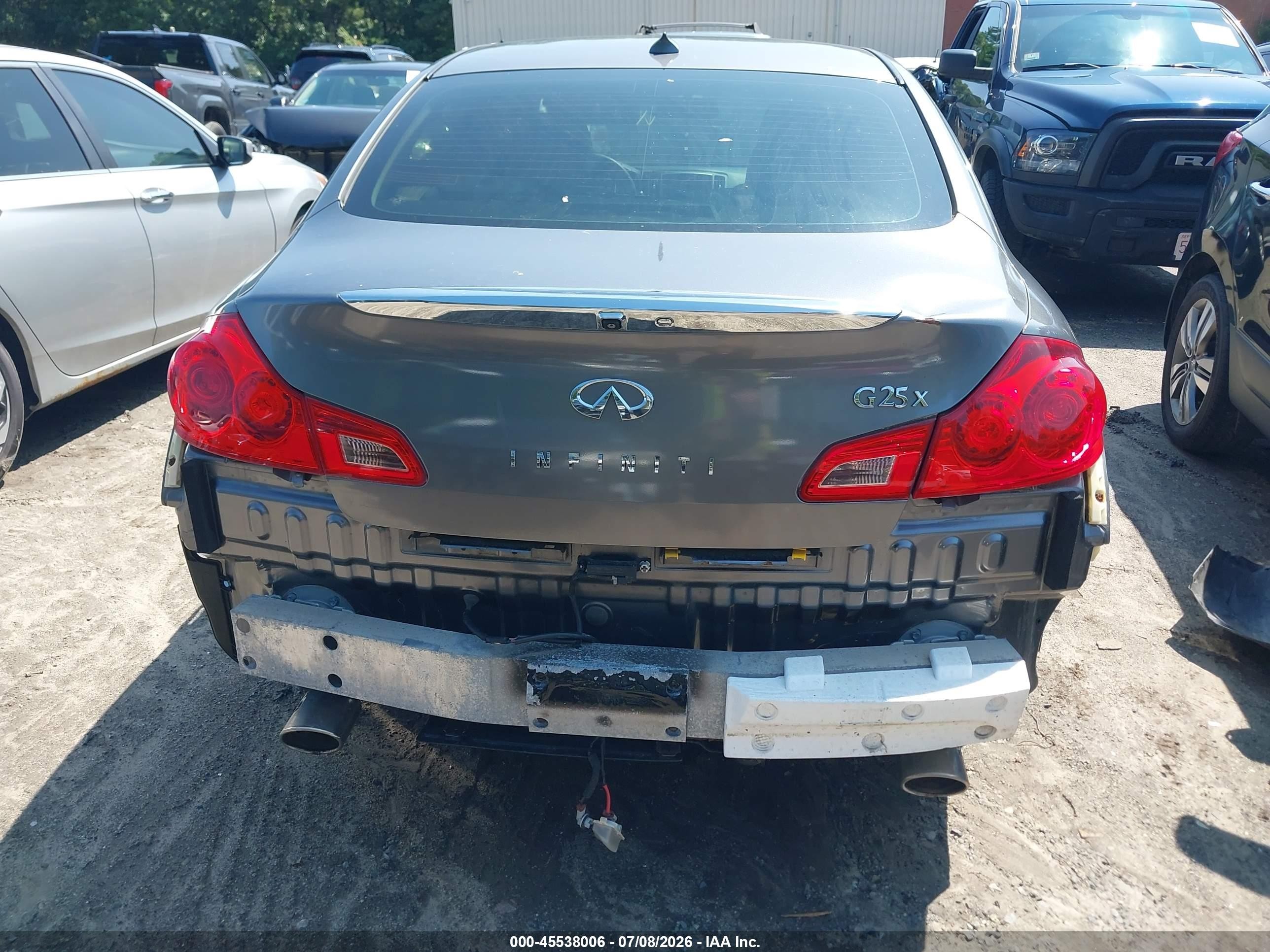 2012 Infiniti G25x   Gray vin: JN1DV6AR1CM861755