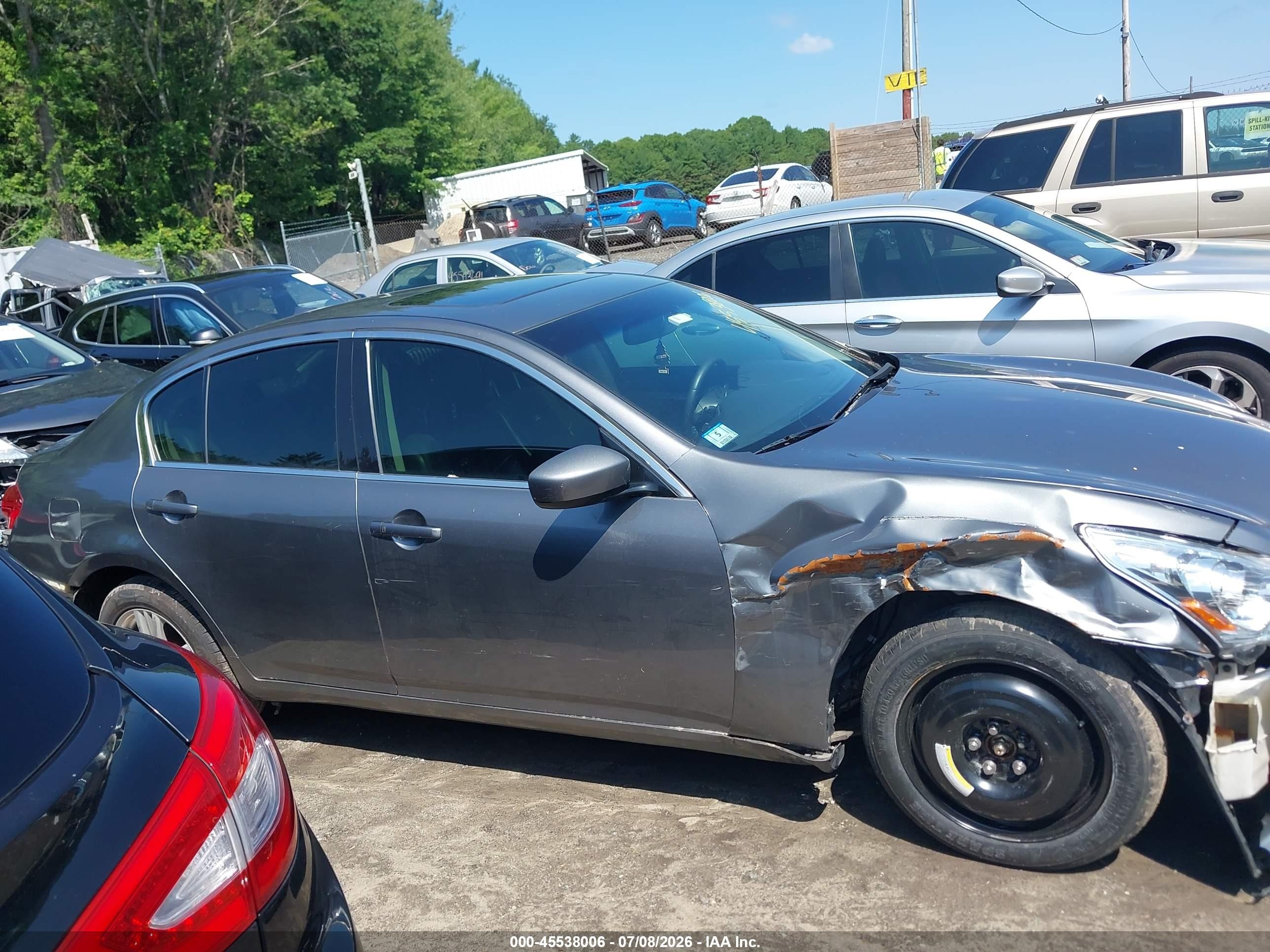 2012 Infiniti G25x   Gray vin: JN1DV6AR1CM861755