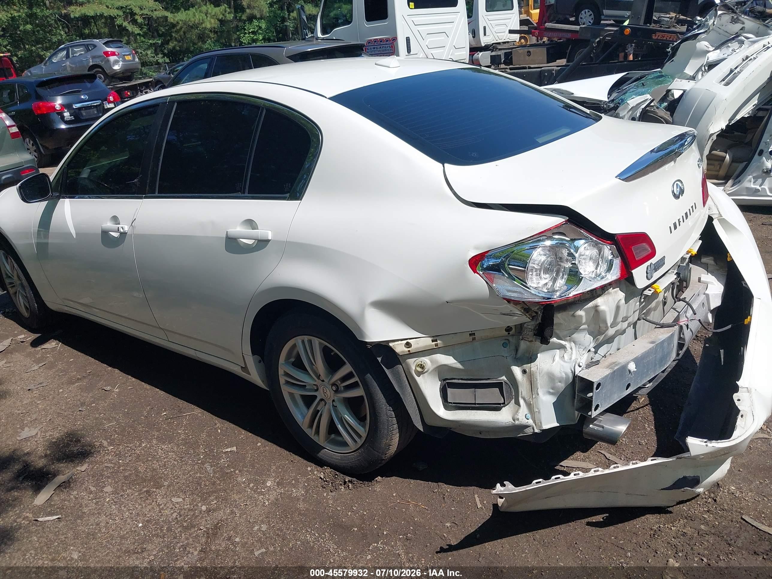2012 Infiniti G25x White vin: JN1DV6AR2CM860520