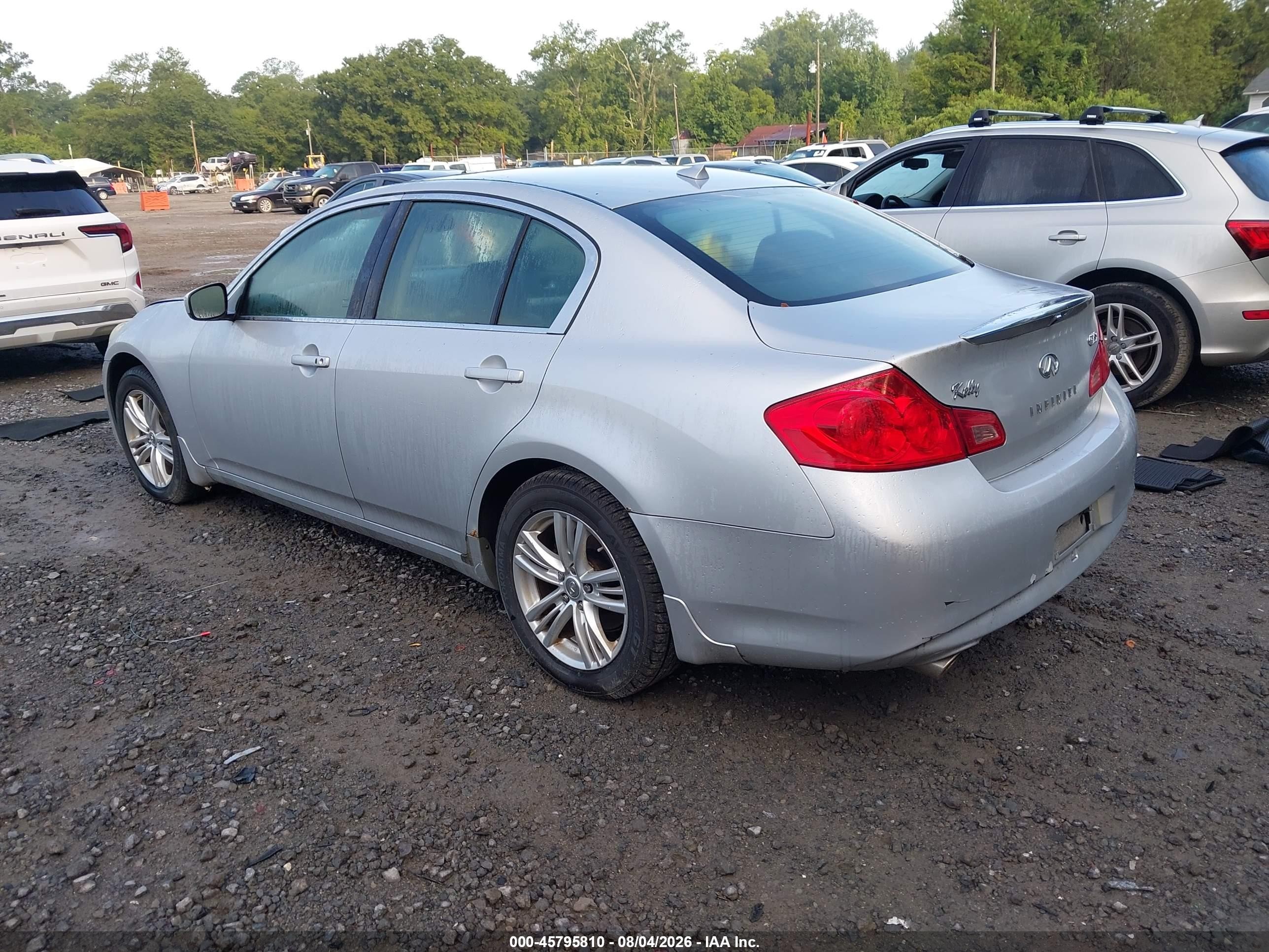 2011 Infiniti G25x Silver vin: JN1DV6AR3BM650829