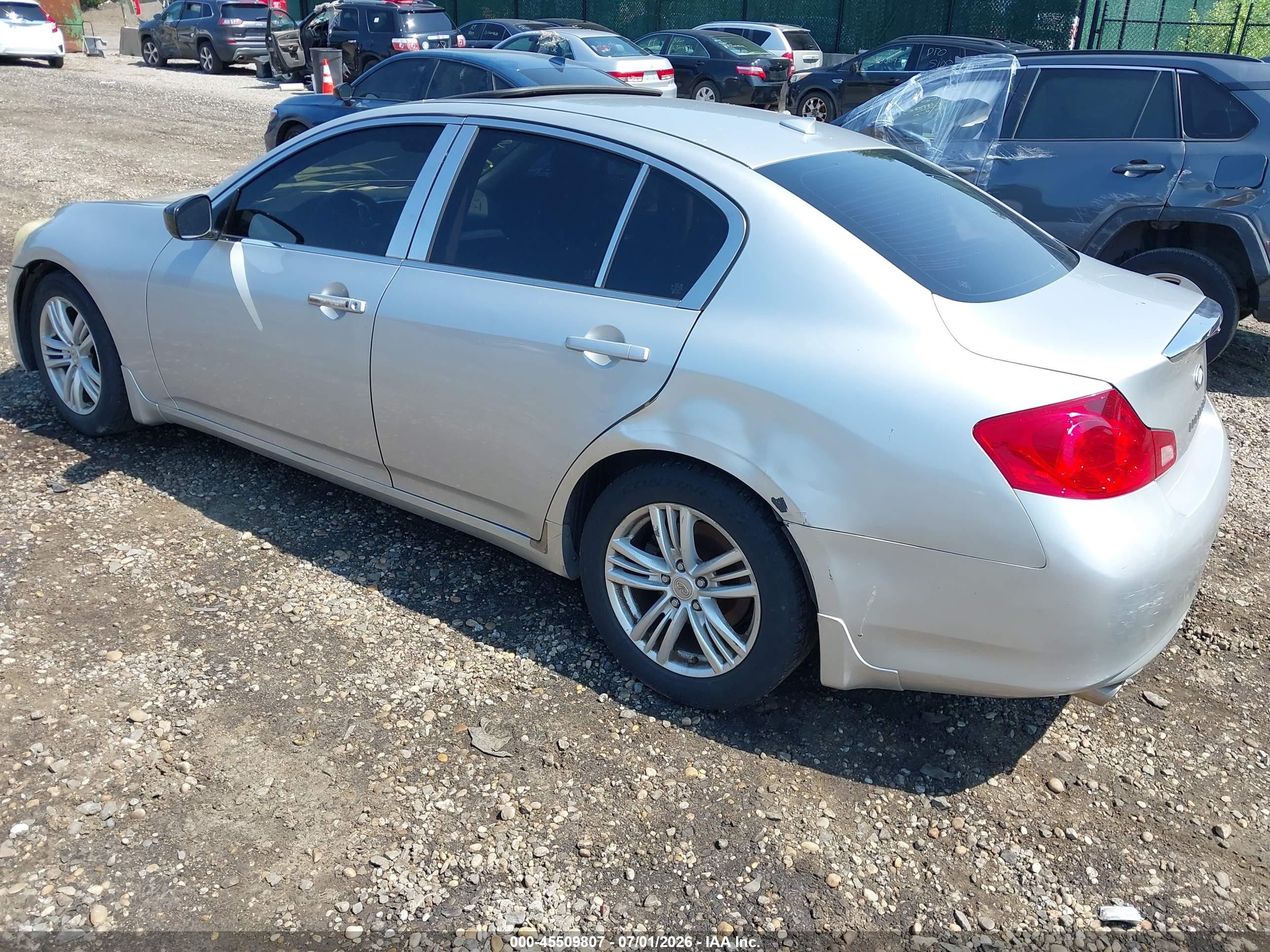 2012 Infiniti G25x   Silver vin: JN1DV6AR3CM730407