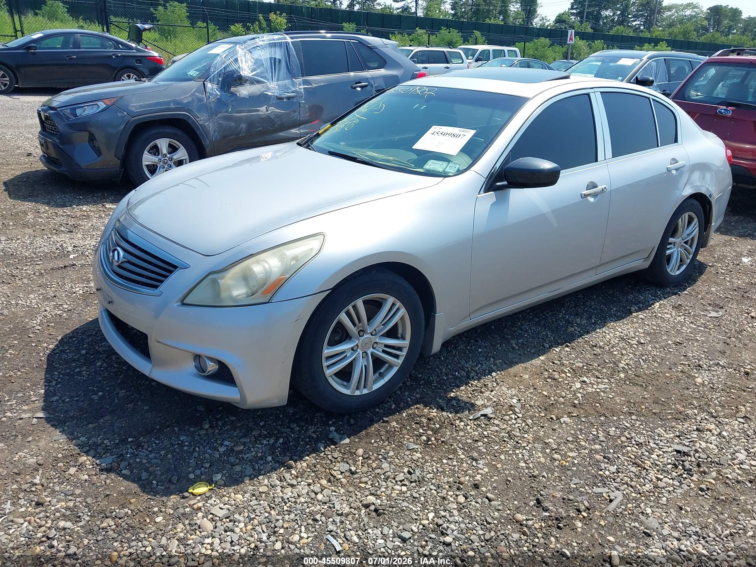 2012 Infiniti G25x   Silver vin: JN1DV6AR3CM730407