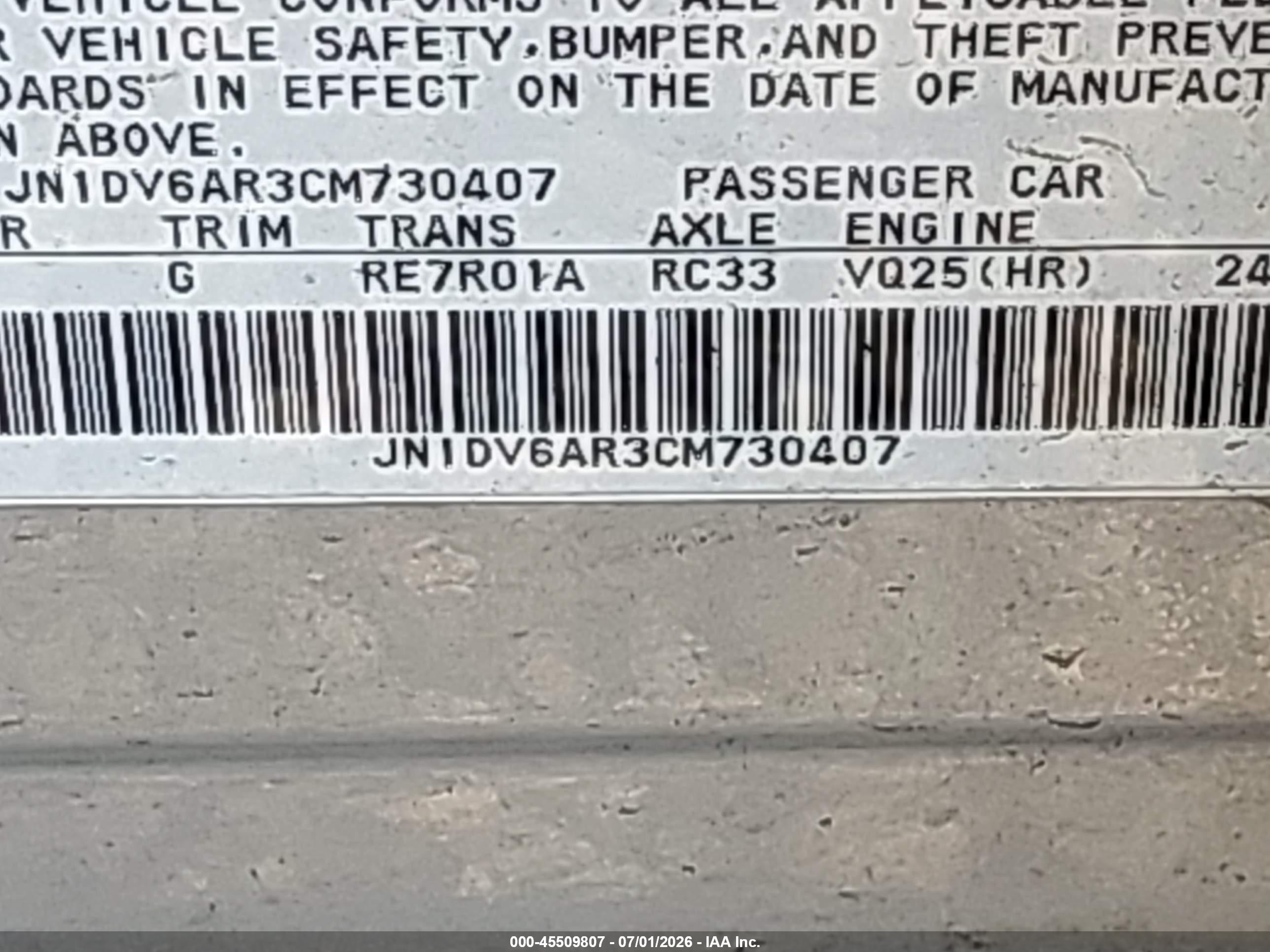 2012 Infiniti G25x   Silver vin: JN1DV6AR3CM730407