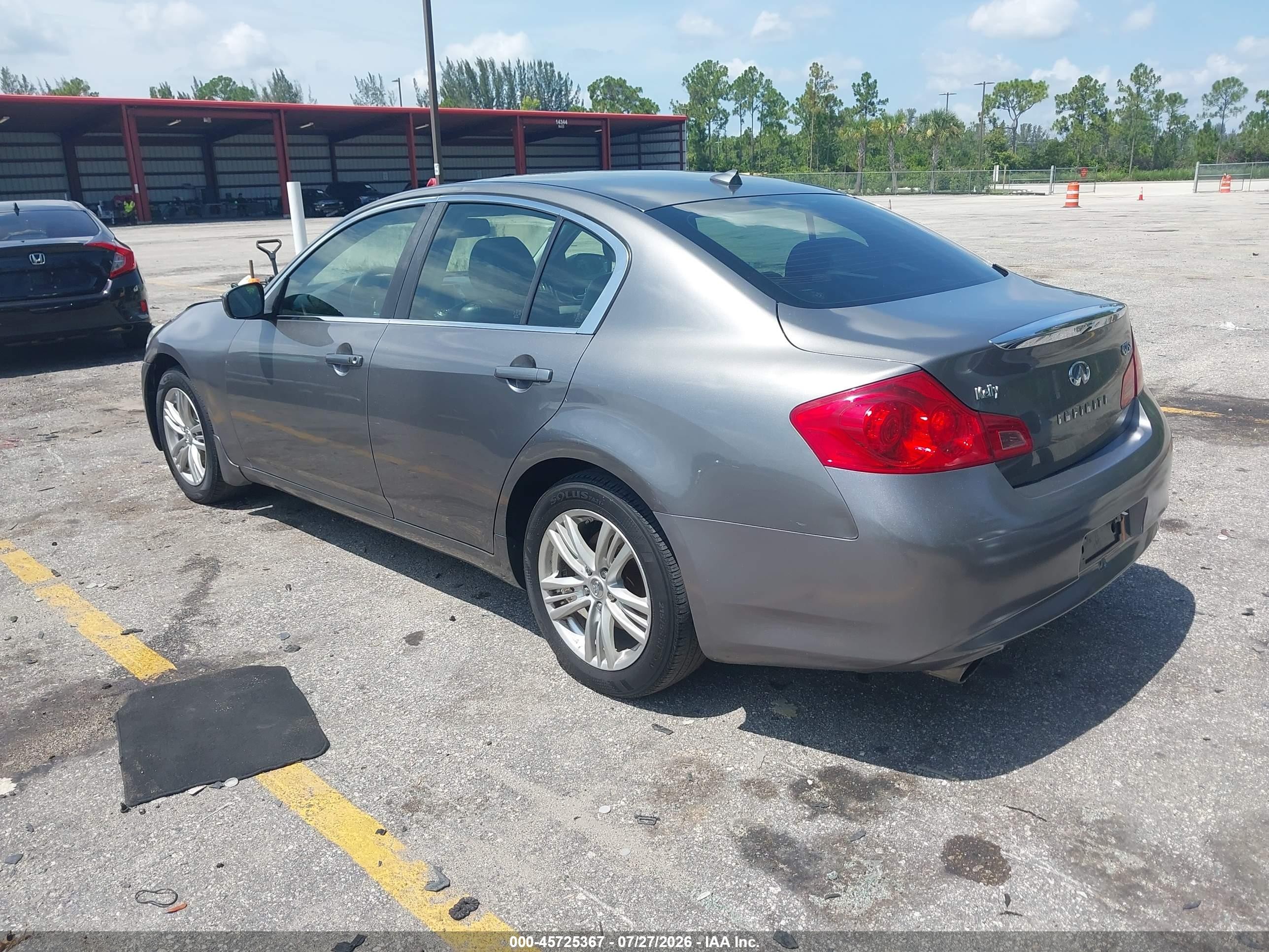 2012 Infiniti G25x   Gray vin: JN1DV6AR3CM862471