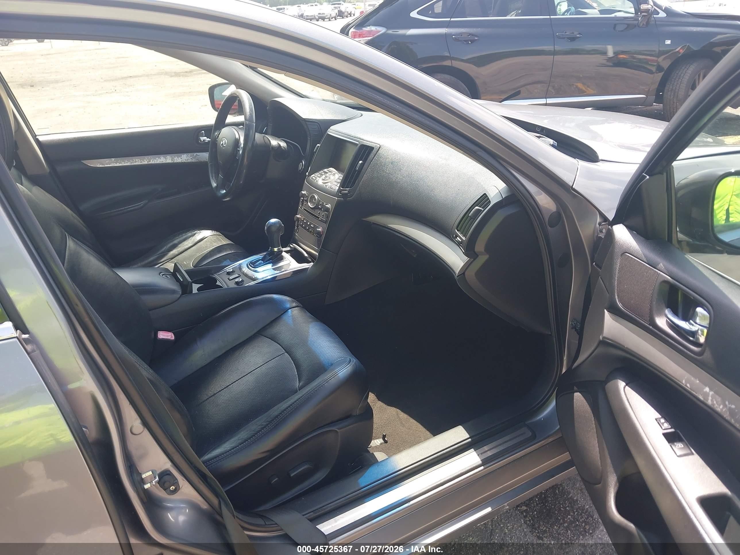 2012 Infiniti G25x   Gray vin: JN1DV6AR3CM862471
