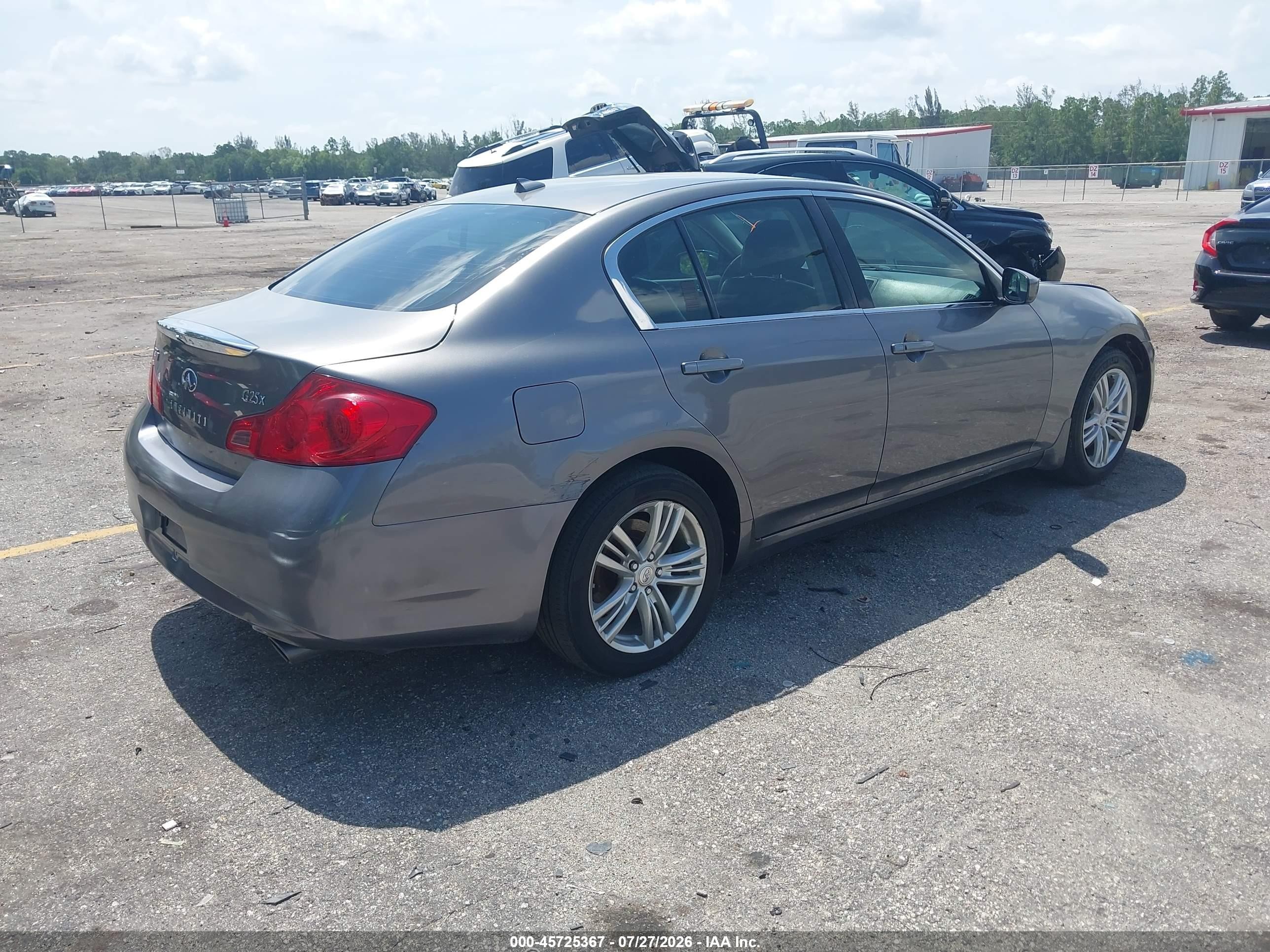 2012 Infiniti G25x   Gray vin: JN1DV6AR3CM862471