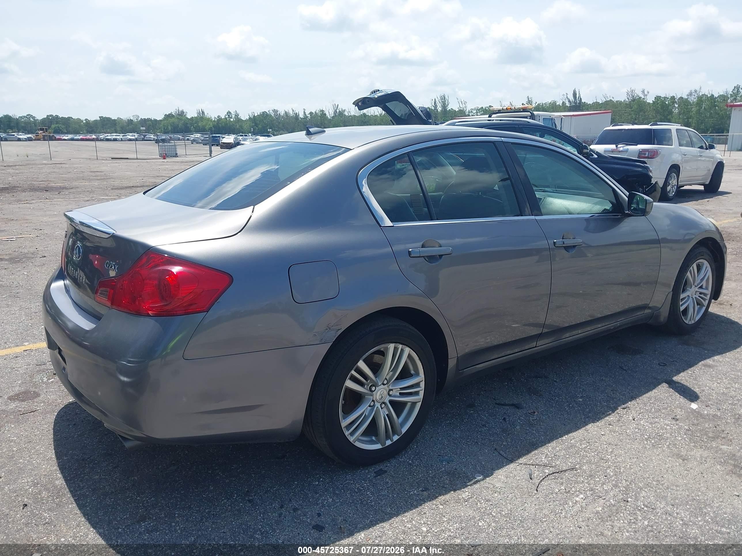 2012 Infiniti G25x   Gray vin: JN1DV6AR3CM862471