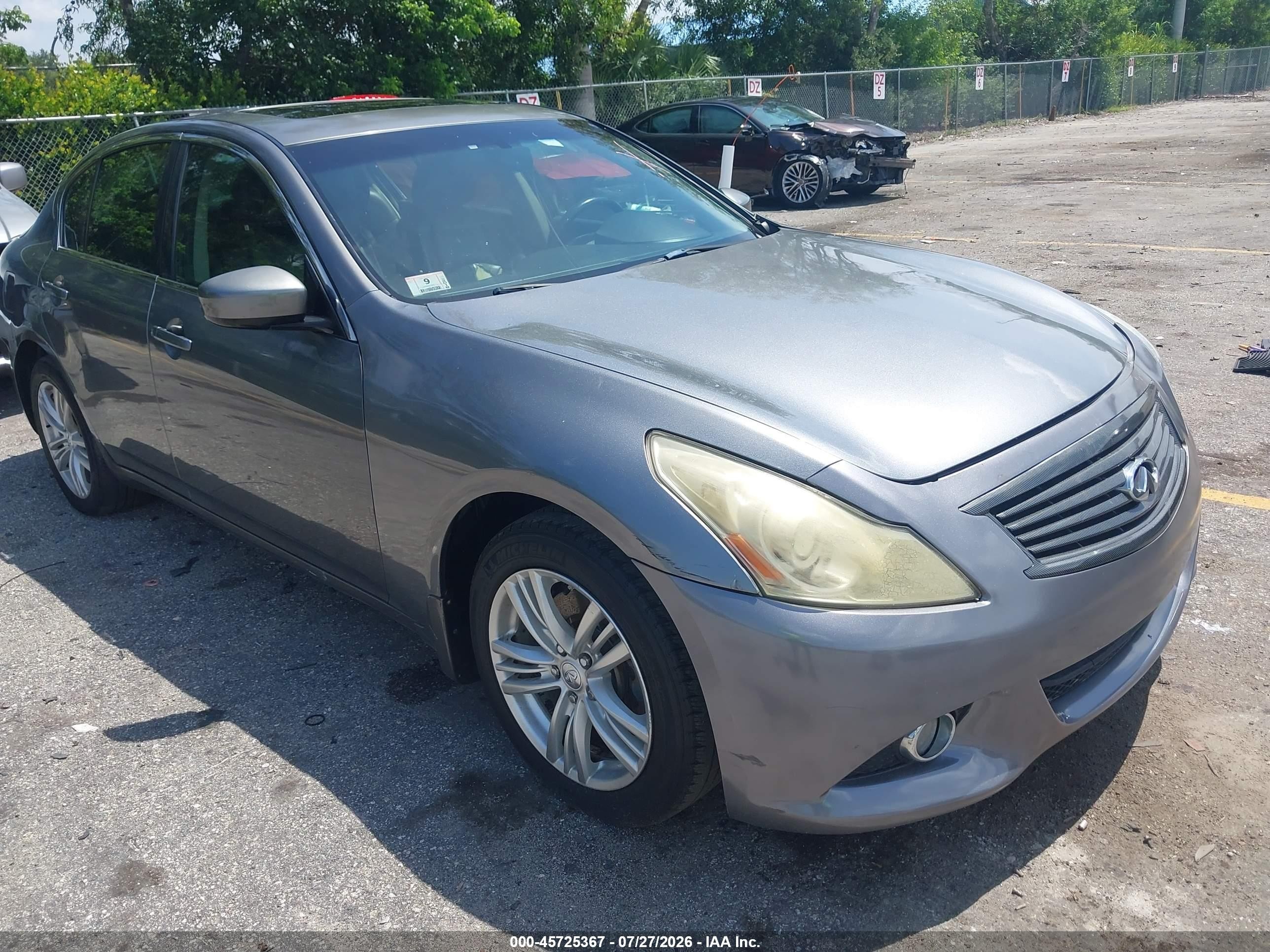 2012 Infiniti G25x   Gray vin: JN1DV6AR3CM862471