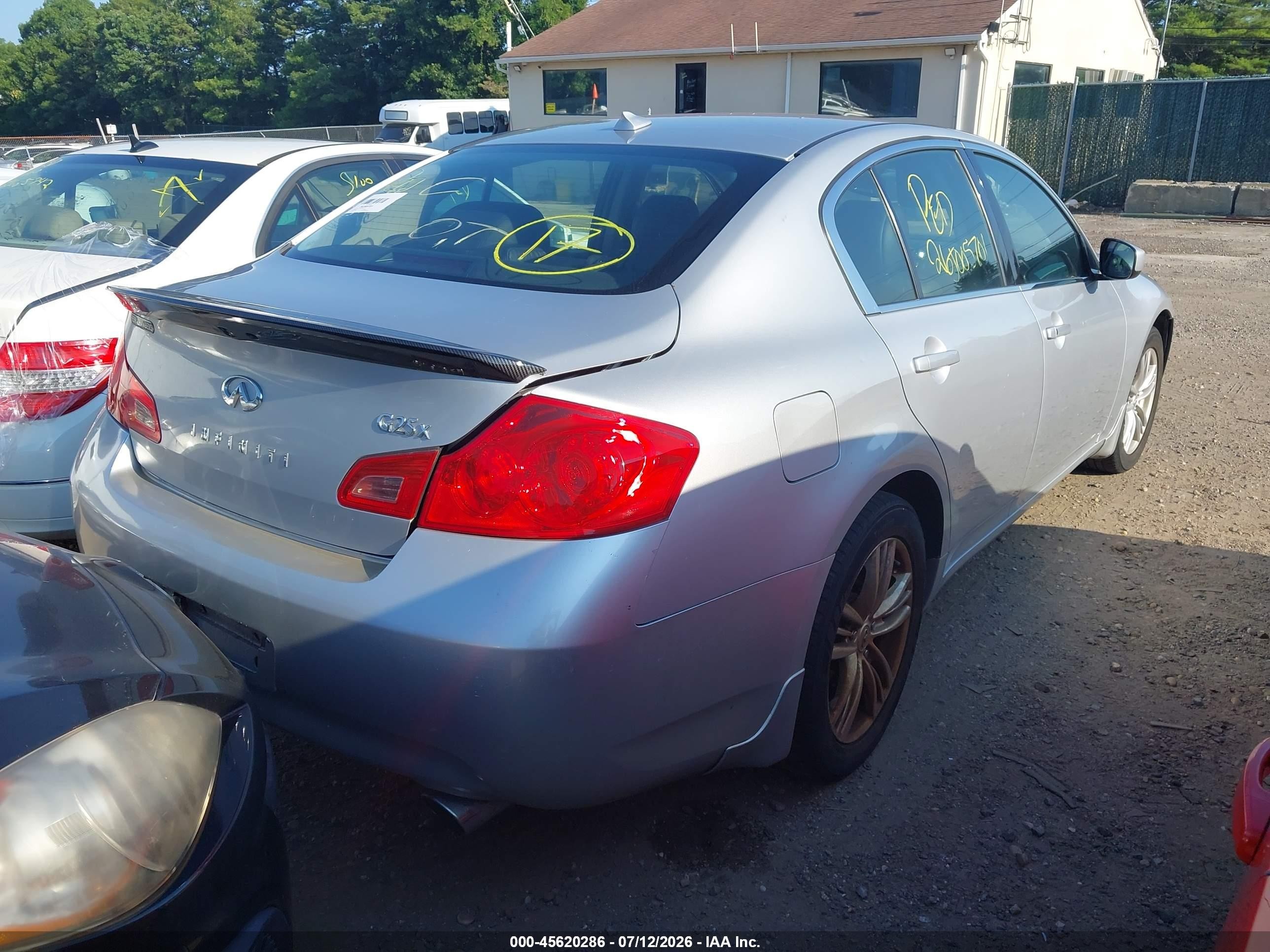 2011 Infiniti G25x Gray vin: JN1DV6AR4BM452230