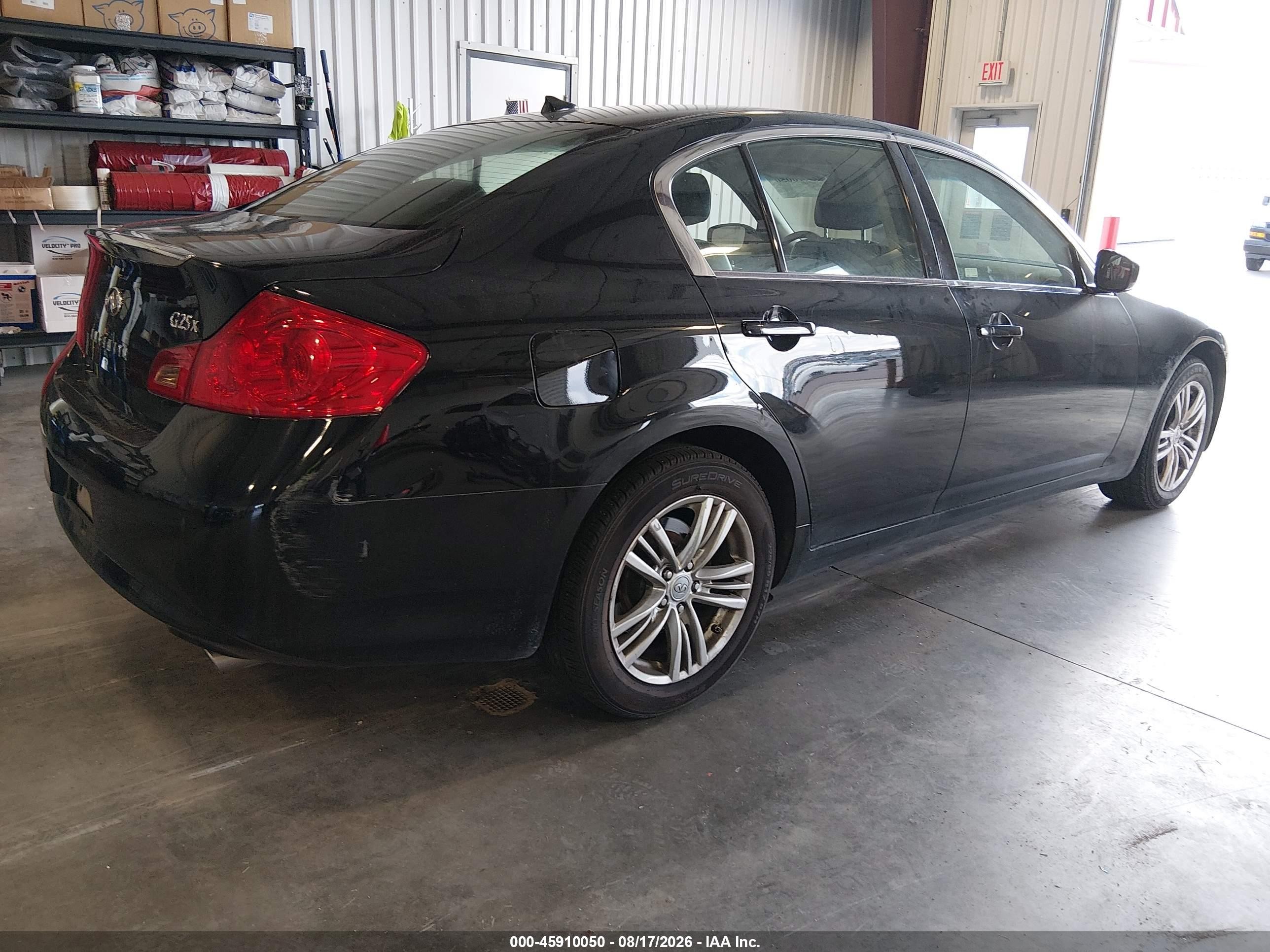 2011 Infiniti G25x   Черный vin: JN1DV6AR9BM650253