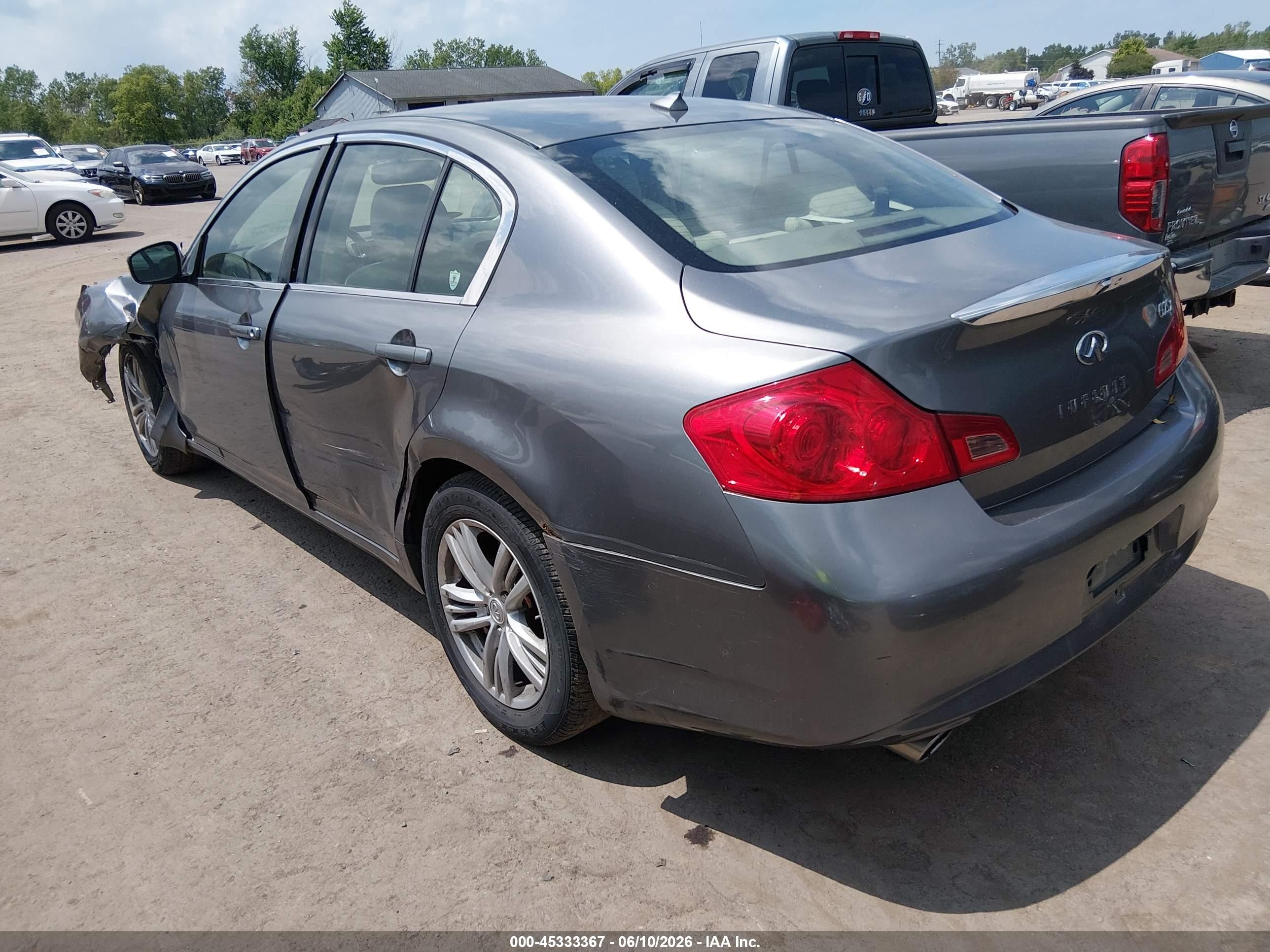 2011 Infiniti G25x   Gray vin: JN1DV6ARXBM652786