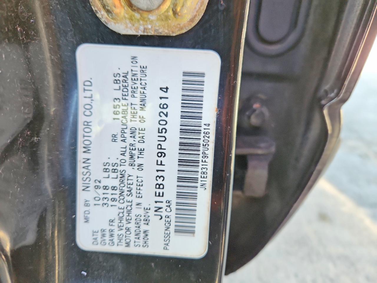 1993 Nissan Sentra E Черный vin: JN1EB31F9PU502614