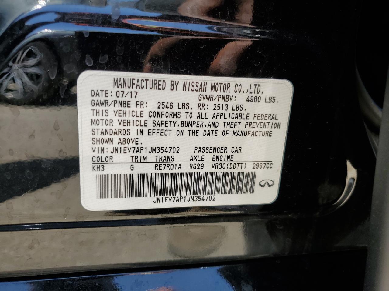 2018 Infiniti Q50 Luxe Black vin: JN1EV7AP1JM354702