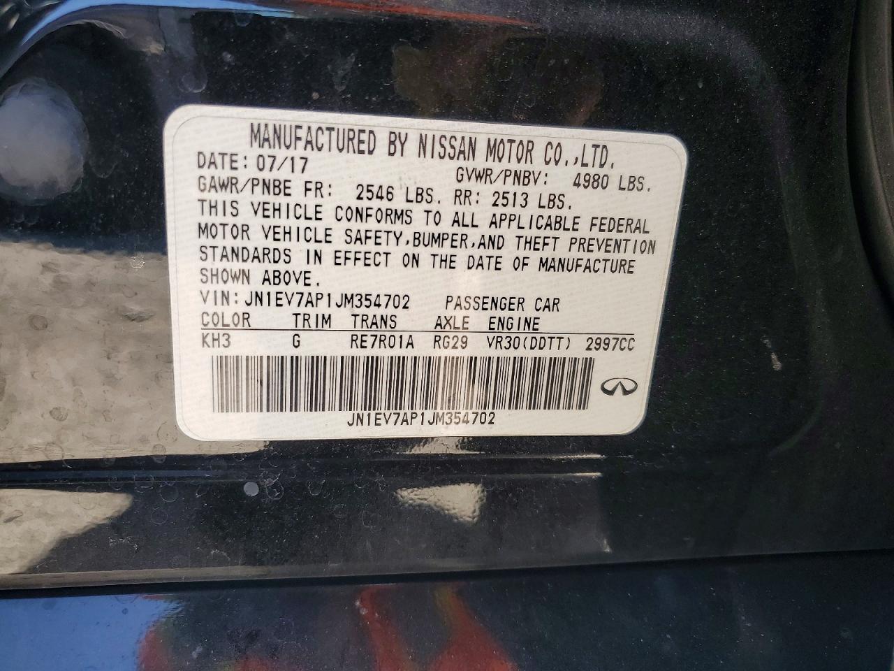 2018 Infiniti Q50 3.0t Sport Black vin: JN1EV7AP1JM354702