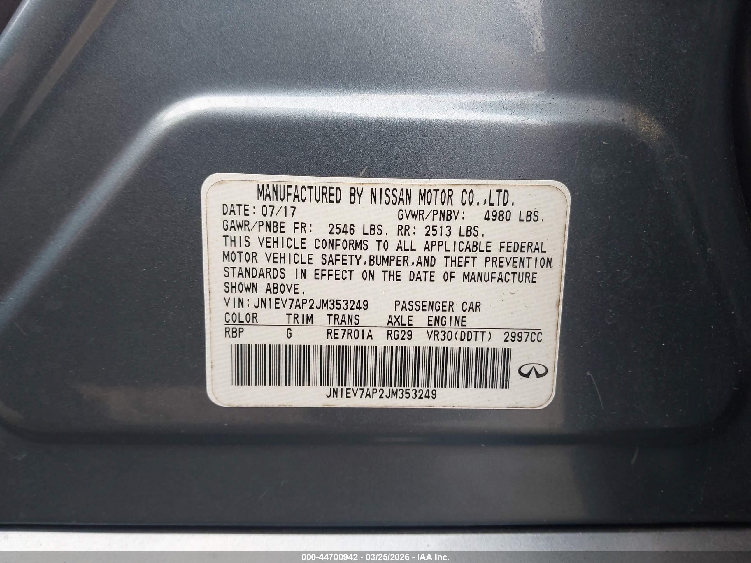 2018 Infiniti Q50 3.0t Luxe Silver vin: JN1EV7AP2JM353249