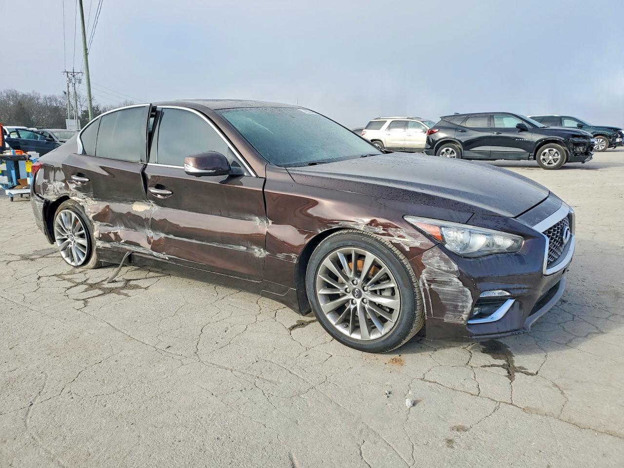 2019 Infiniti Q50 3.0t Luxe Brown vin: JN1EV7AP3KM510787