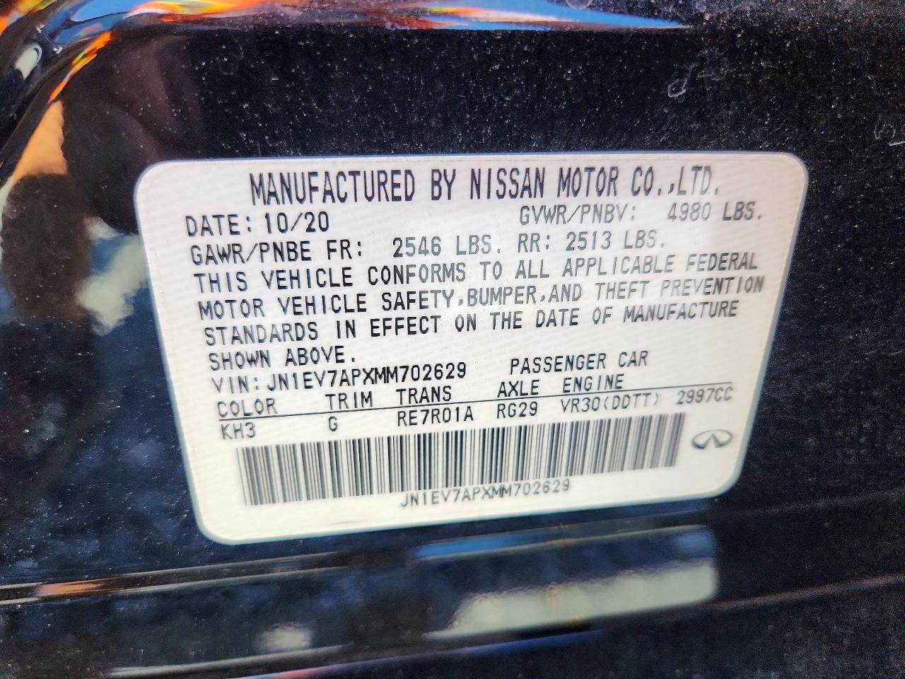 2021 Infiniti Q50 Pure Black vin: JN1EV7APXMM702629