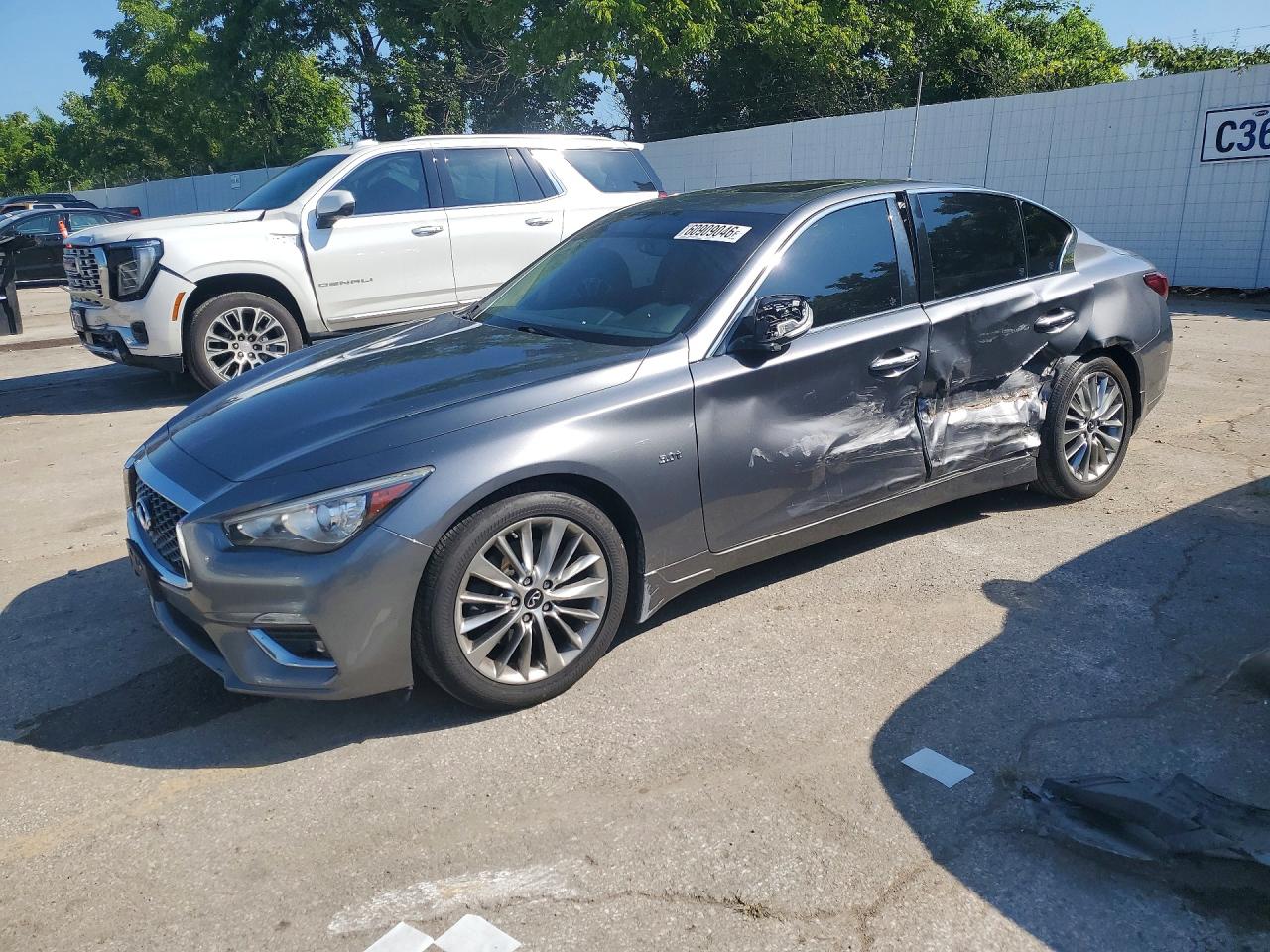 2019 Infiniti Q50 3.0t Luxe Gray vin: JN1EV7AR0KM591667