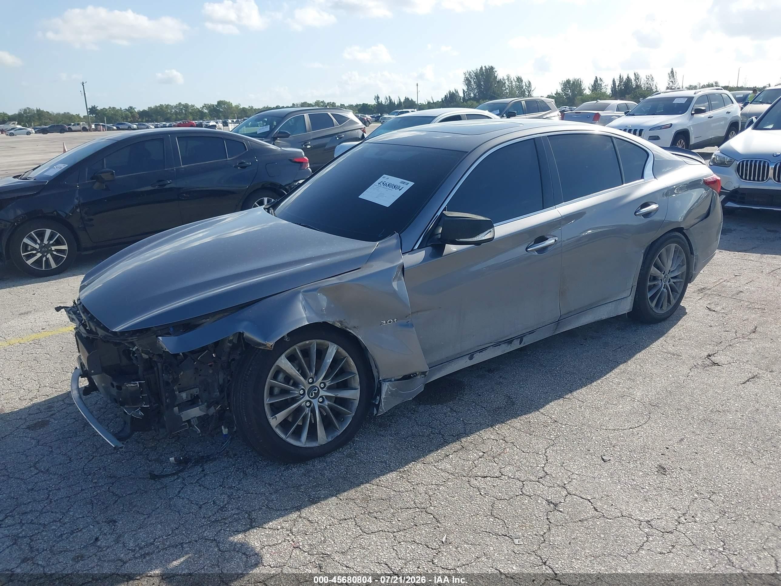 2020 Infiniti Q50 Luxe Awd Gray vin: JN1EV7AR1LM251008