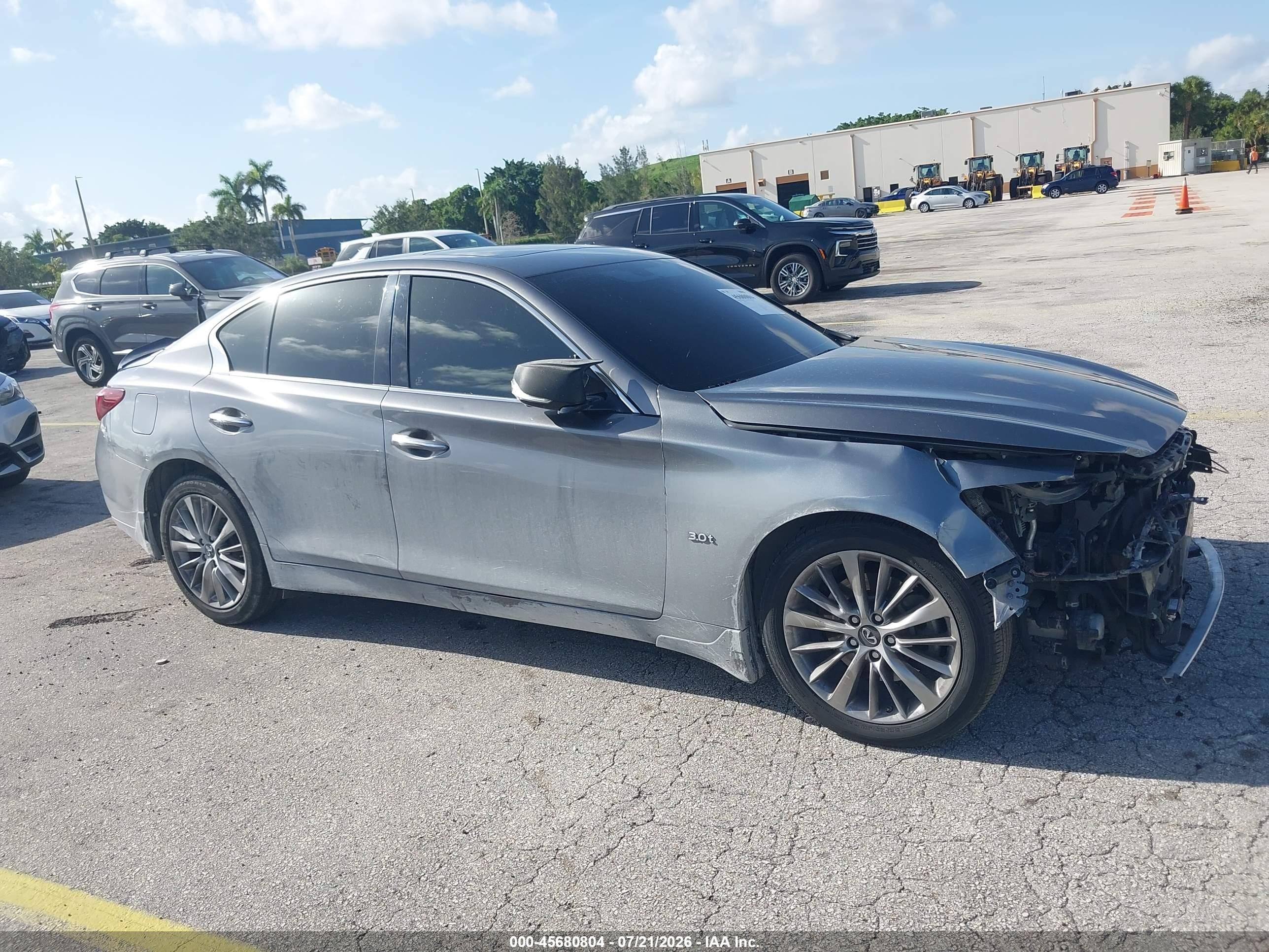 2020 Infiniti Q50 Luxe Awd Gray vin: JN1EV7AR1LM251008