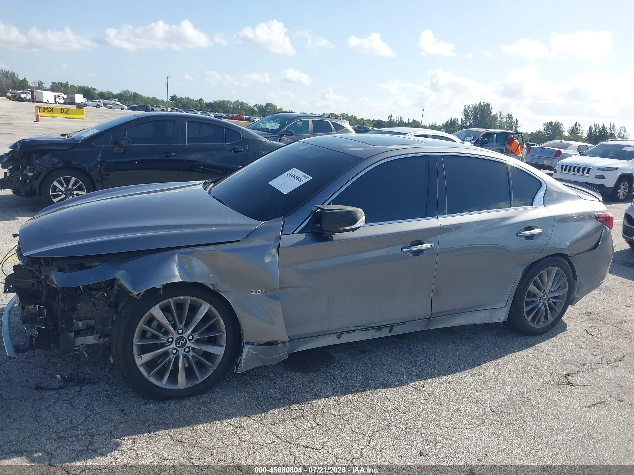 2020 Infiniti Q50 Luxe Awd Gray vin: JN1EV7AR1LM251008