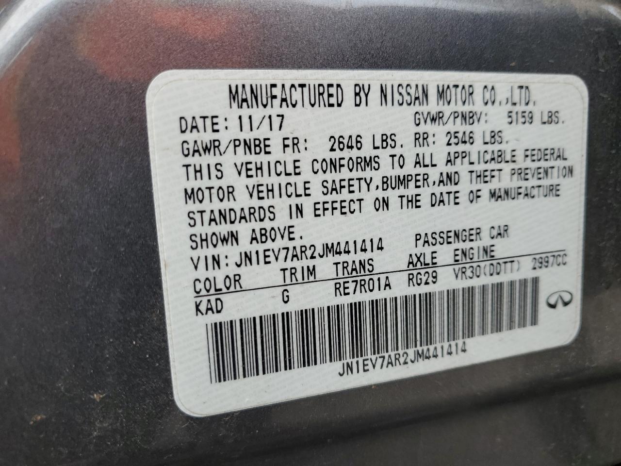 2018 Infiniti Q50 3.0t Luxe Silver vin: JN1EV7AR2JM441414